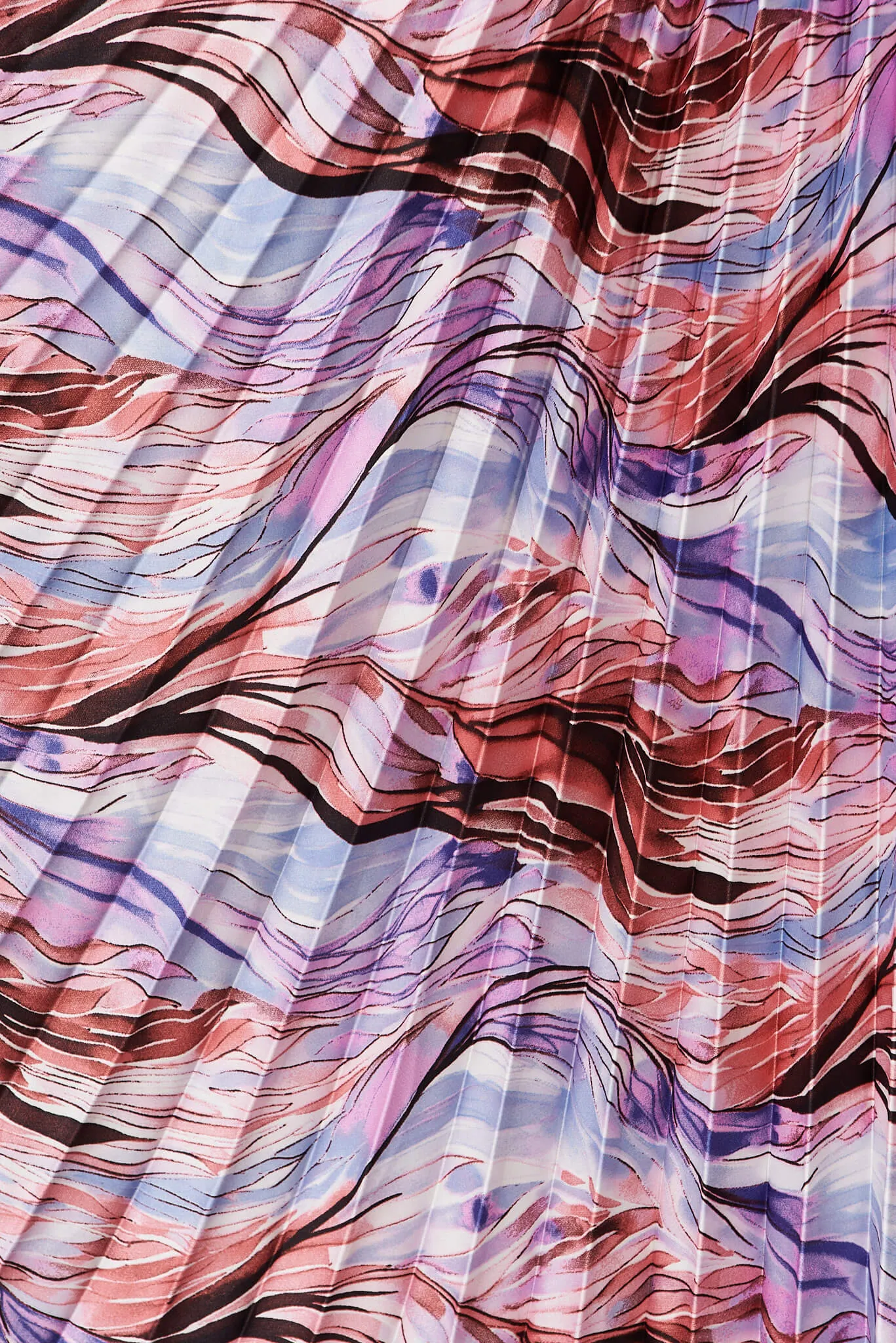 Anetta Midi Dress In Rust With Purple Swirl Print Satin