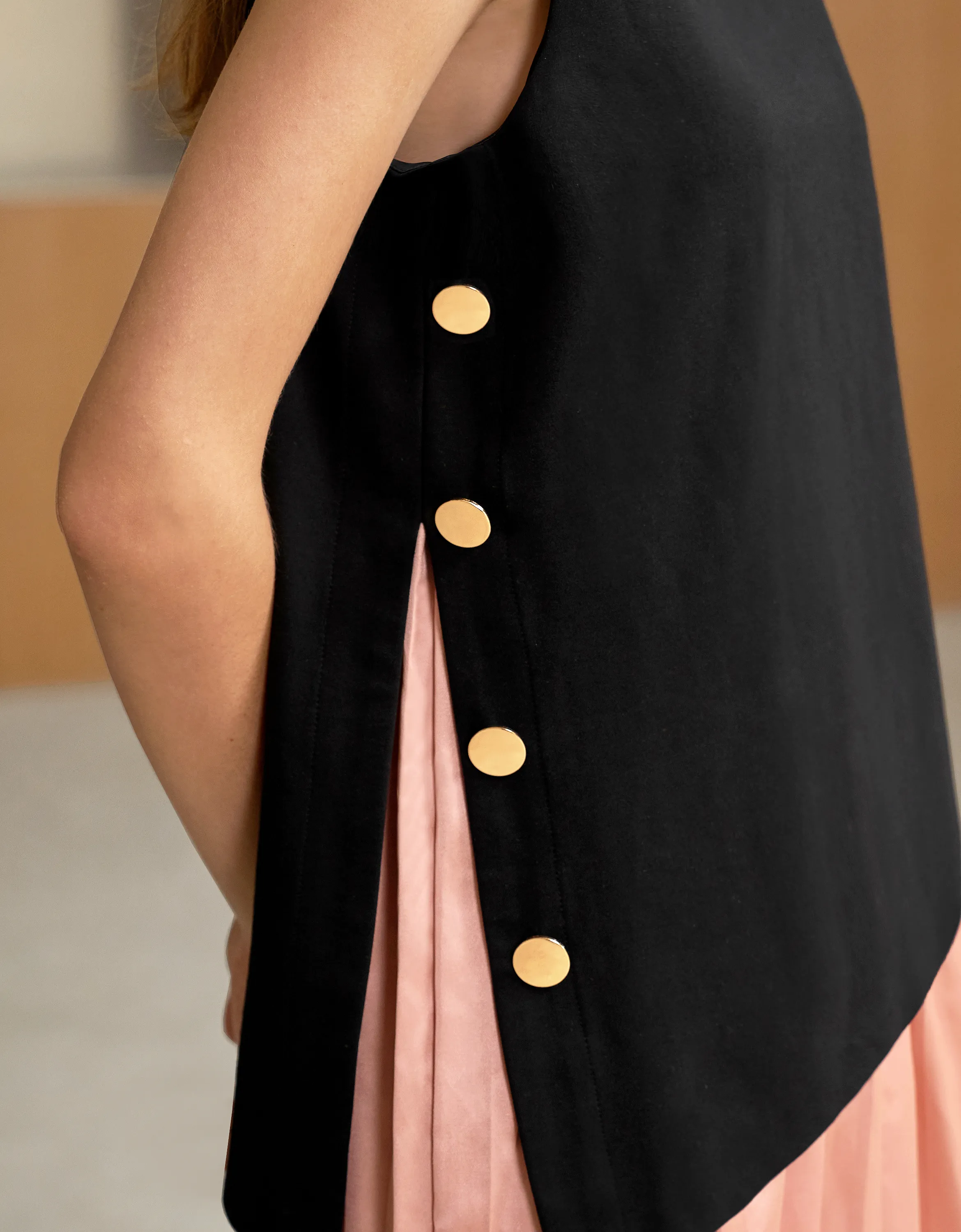 Asymmetric Colorblock Midi Dress