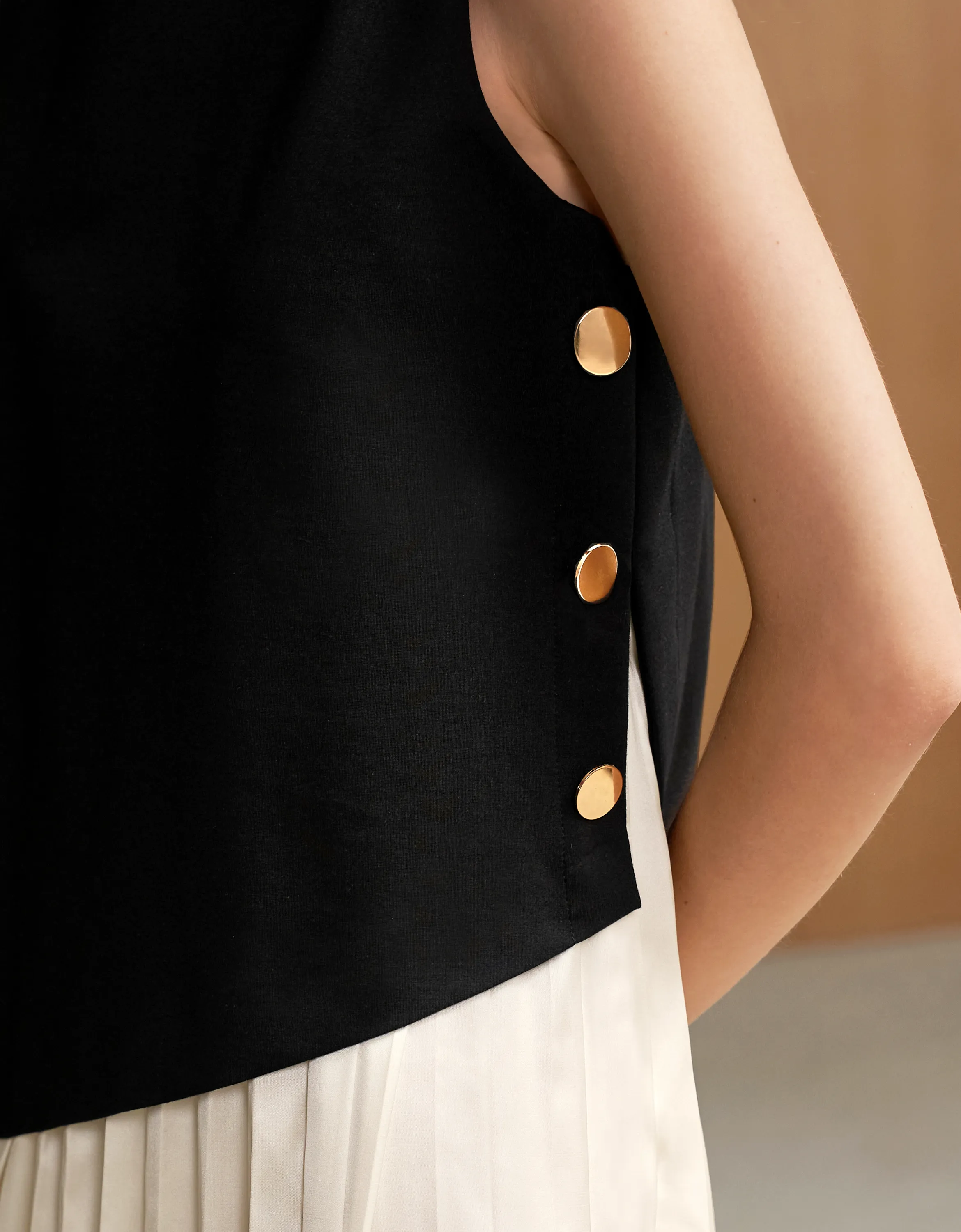 Asymmetric Colorblock Midi Dress