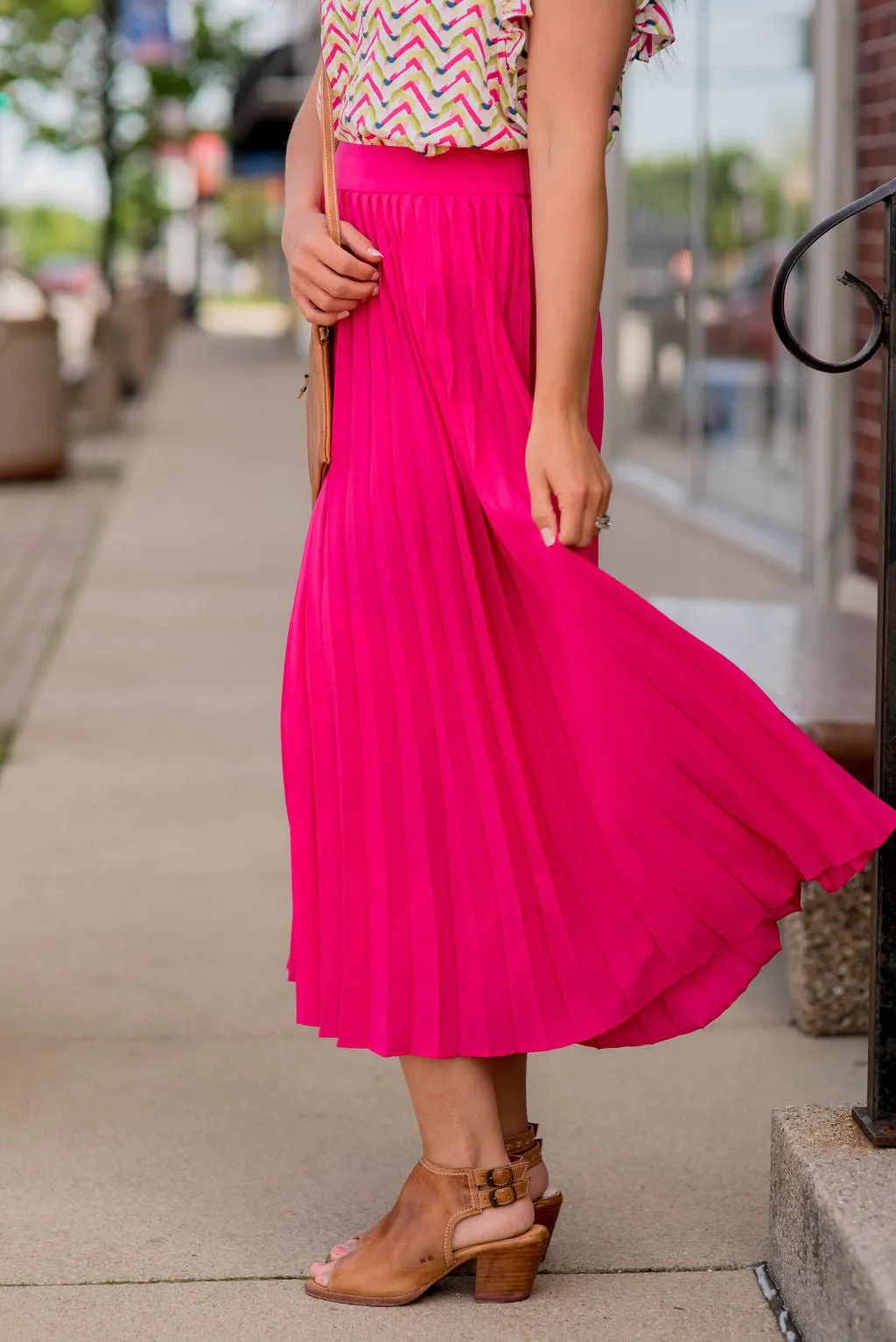 Basic Pleated Maxi Skirt