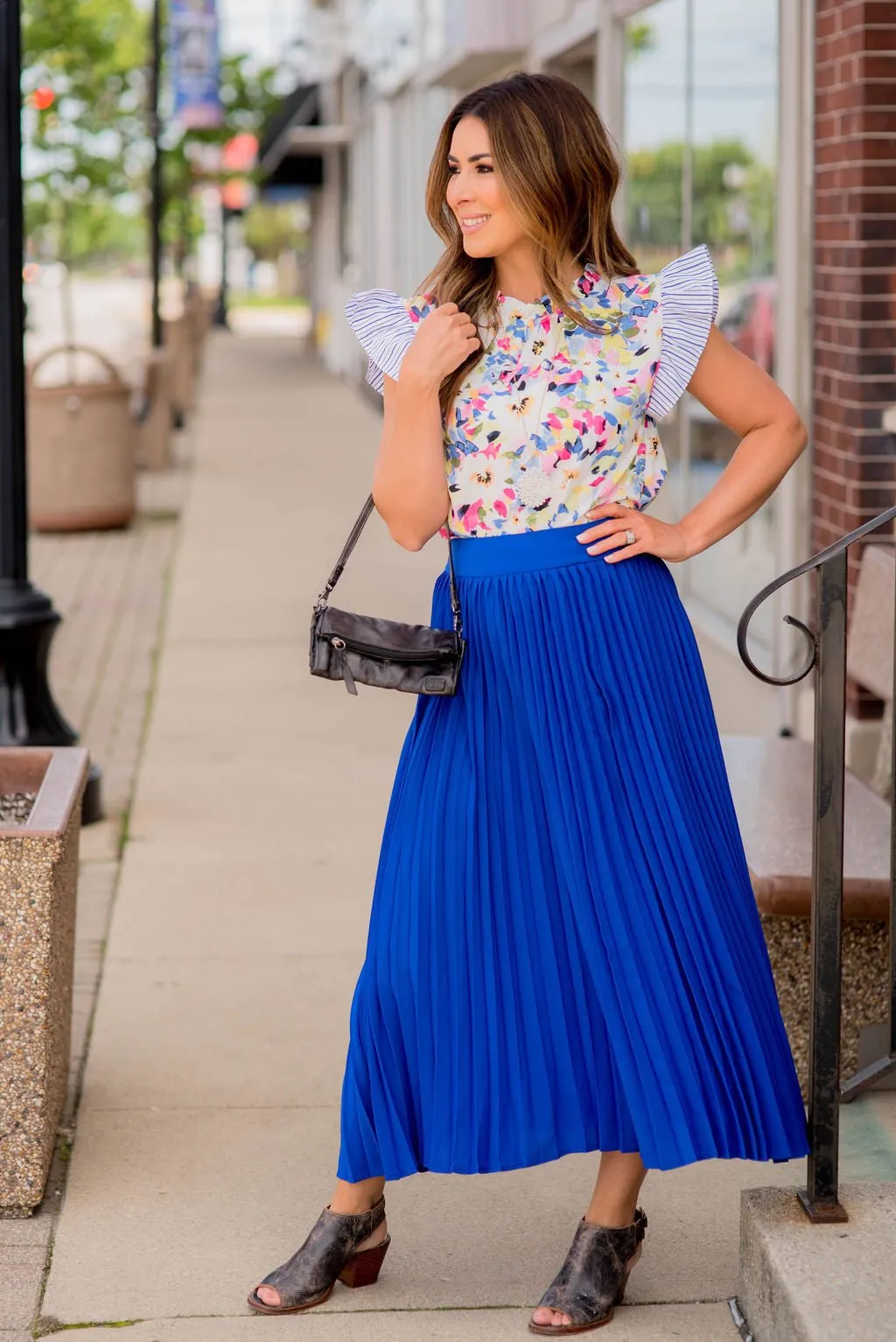 Basic Pleated Maxi Skirt