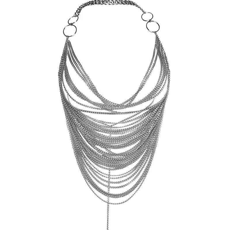 BerriesJam - Metal Chain See Through O Ring Backless Crop Top