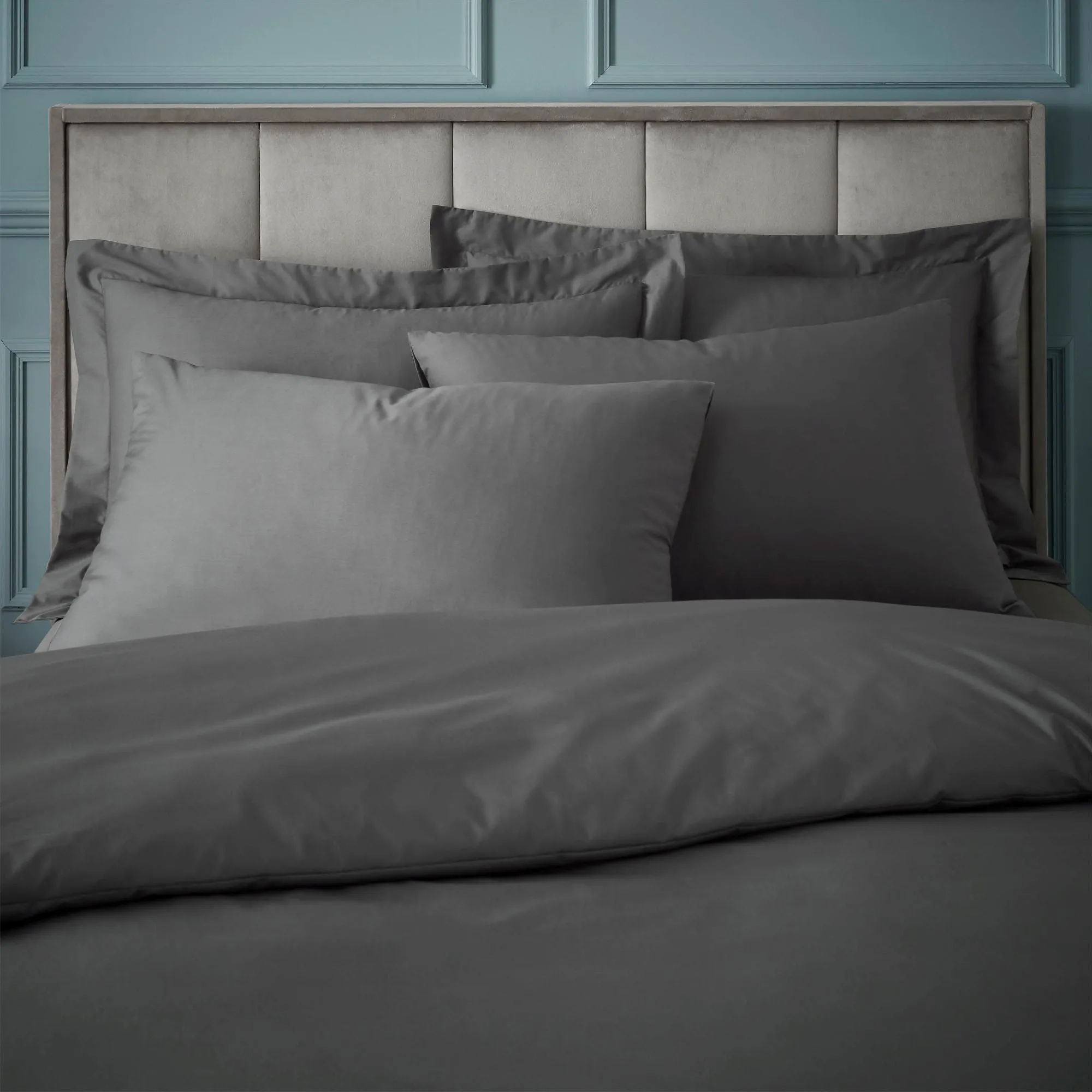 Bianca Charcoal Grey 180TC Egyptian 100% Cotton Duvet Set