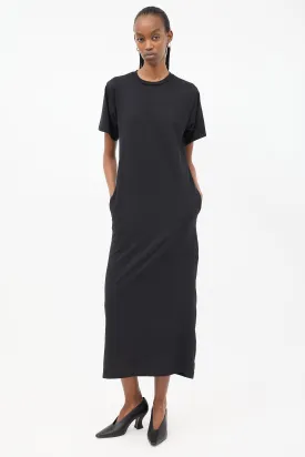 Black Cotton Maxi T-Shirt Dress