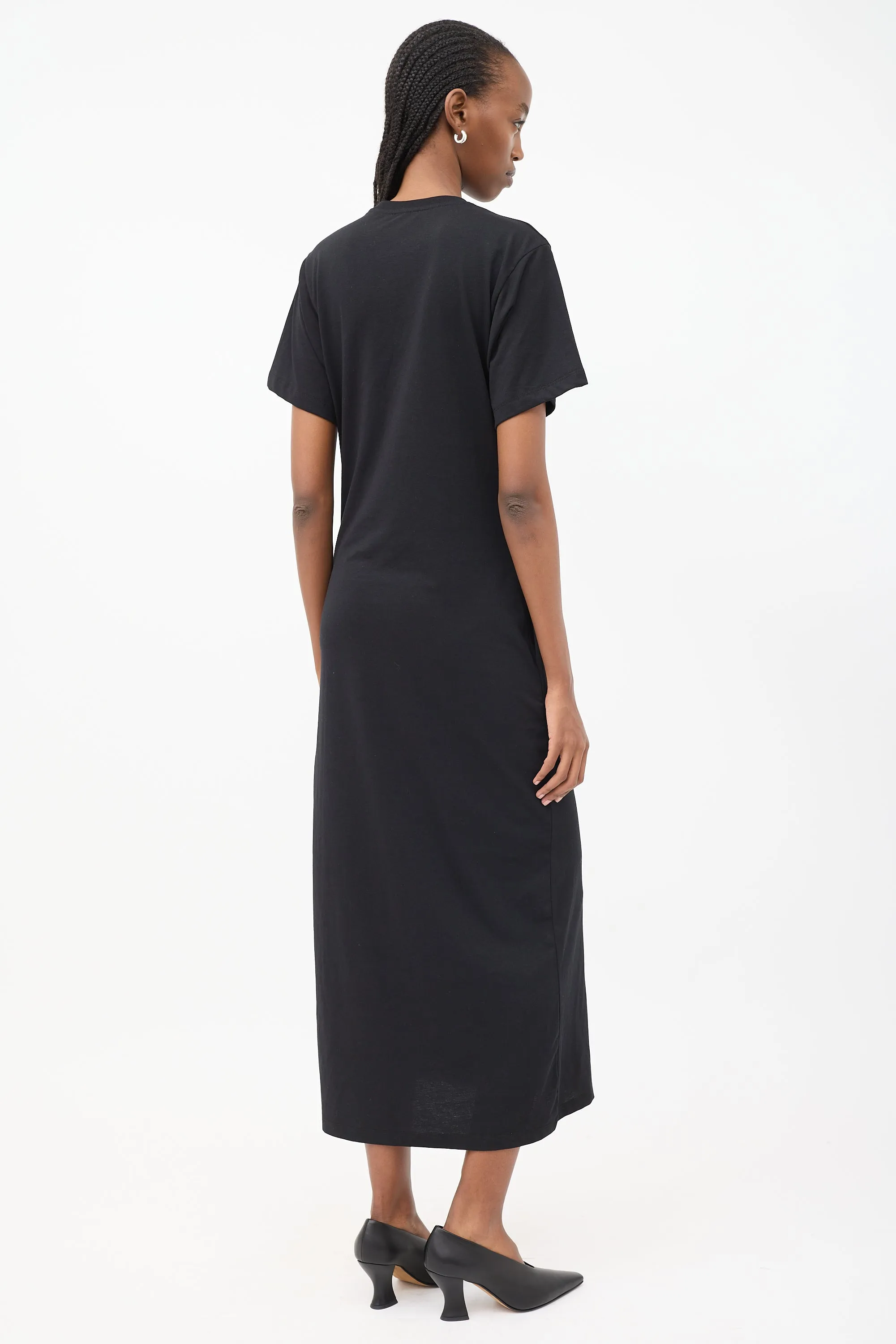 Black Cotton Maxi T-Shirt Dress