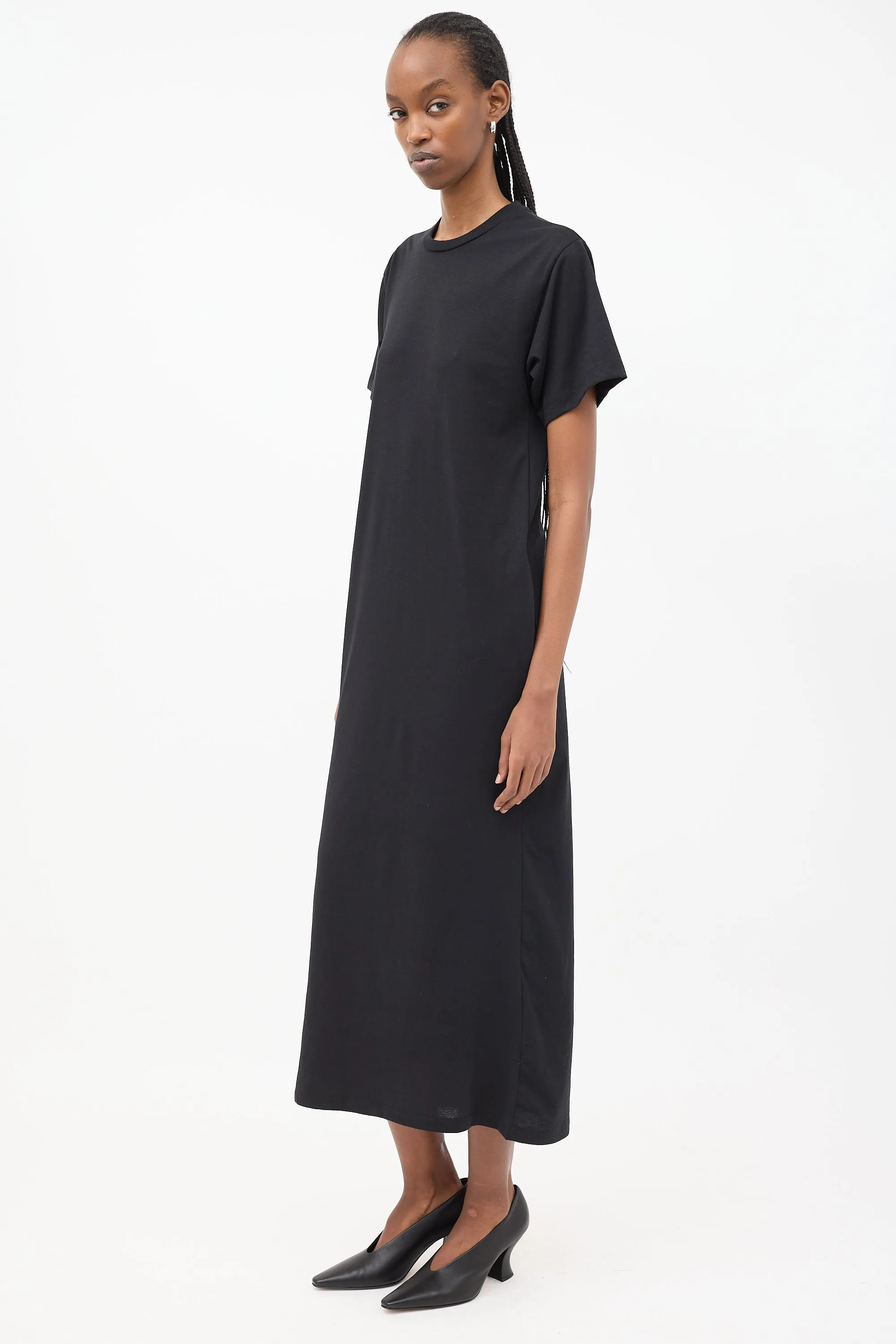 Black Cotton Maxi T-Shirt Dress