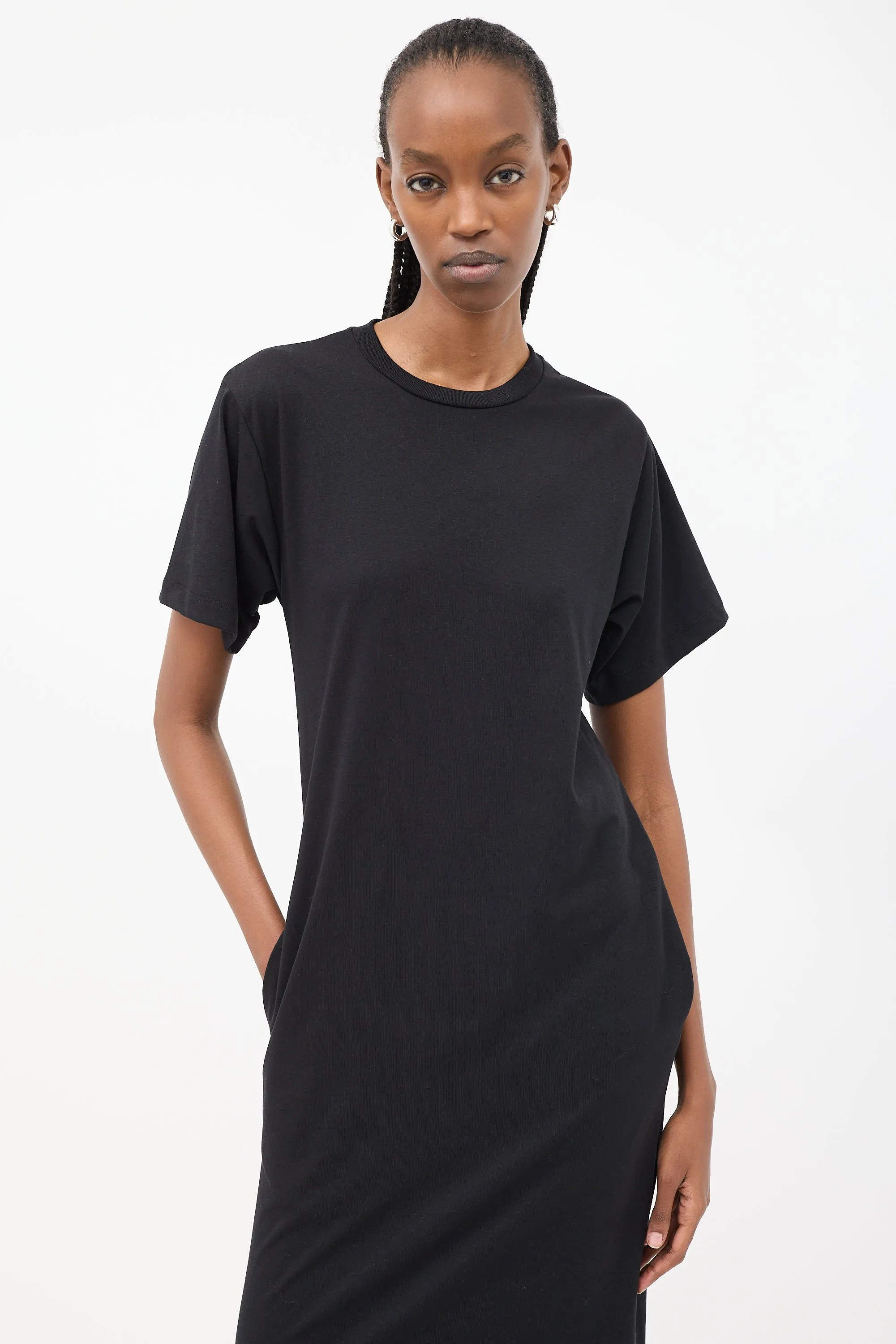 Black Cotton Maxi T-Shirt Dress