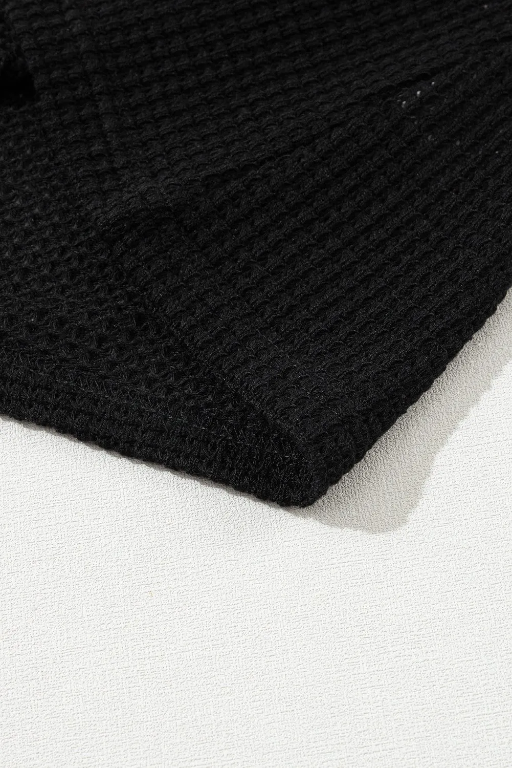 Black Short Sleeve Top with Sheer Accent