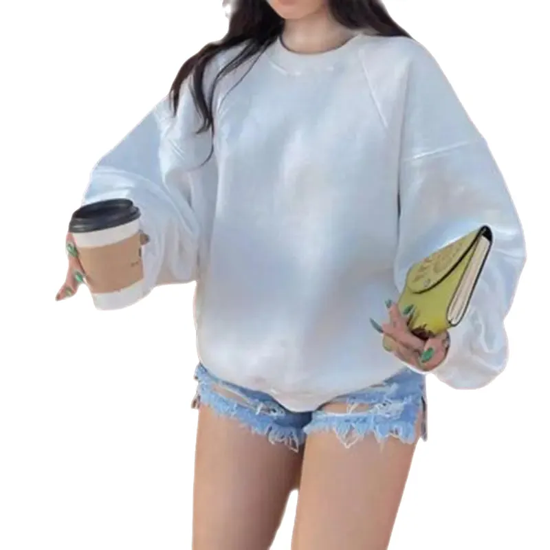 Block Color Bat Sleeve Oversize Sweatshirt