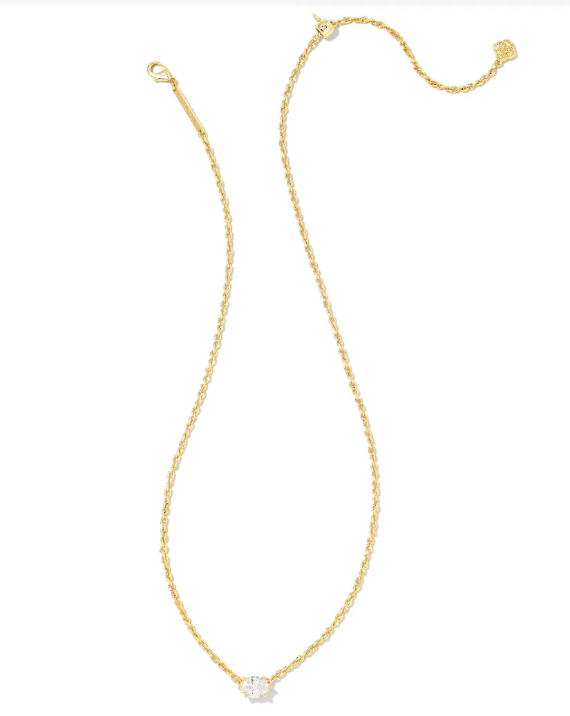 Cailin Pendant Necklace in White Crystal | April