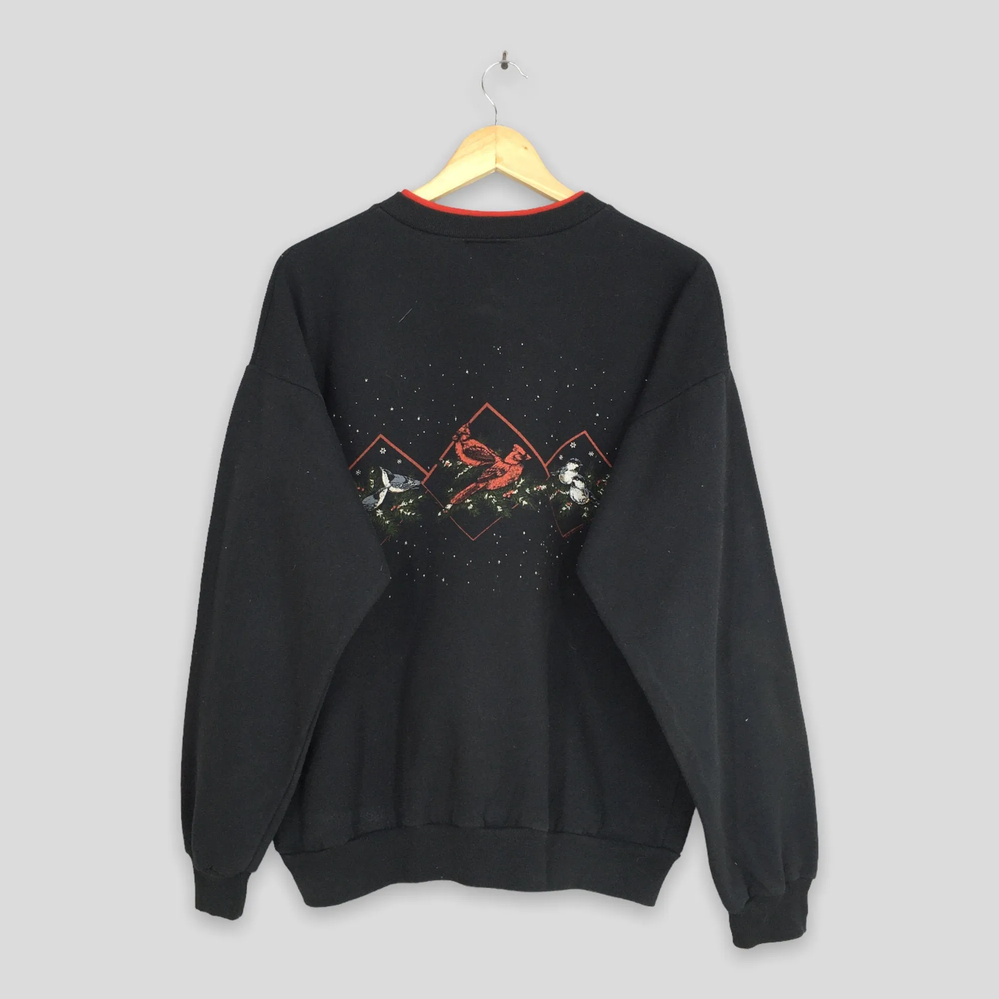 Cardinal Bird Black Sweatshirt Large