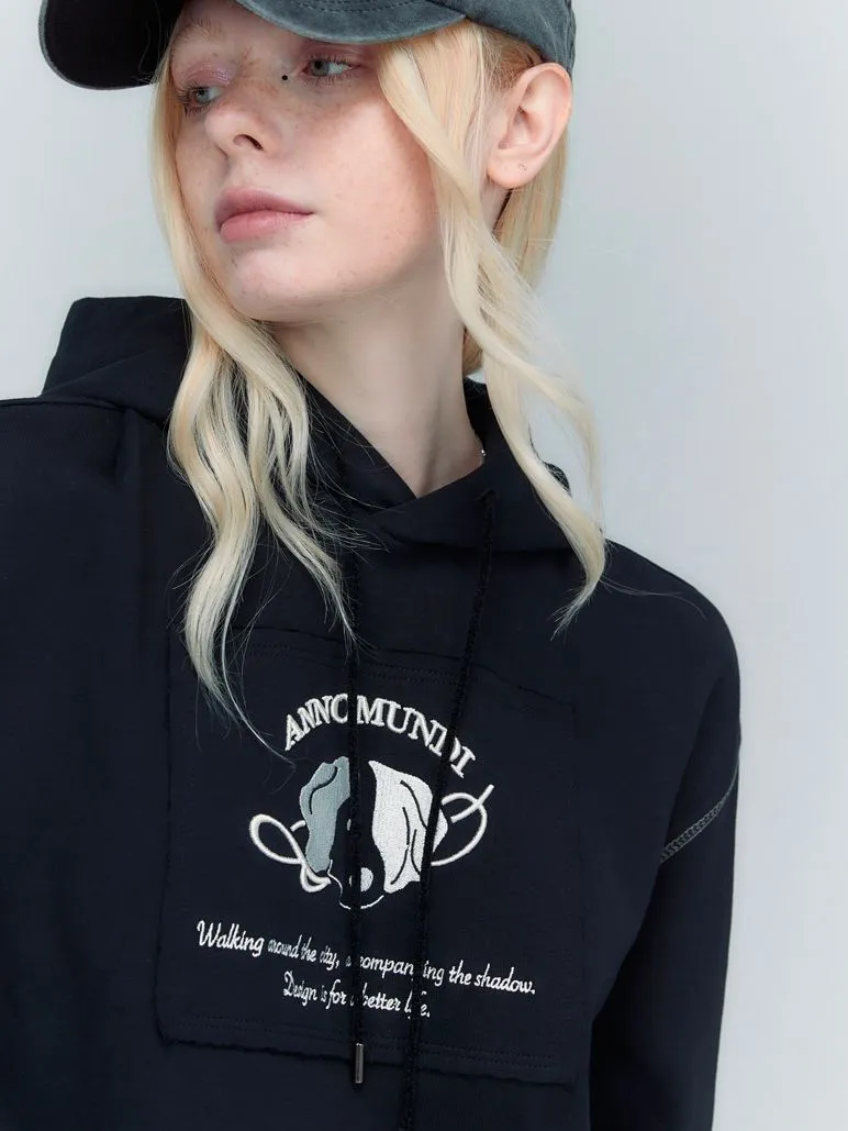 Casual Print Hoodie Parka
