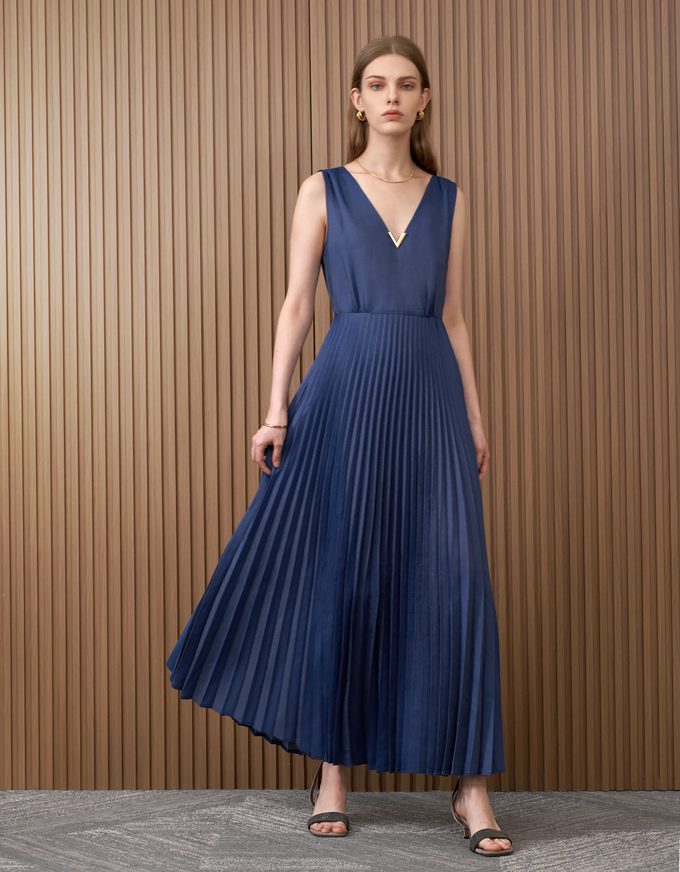 Denim Pleated Dress