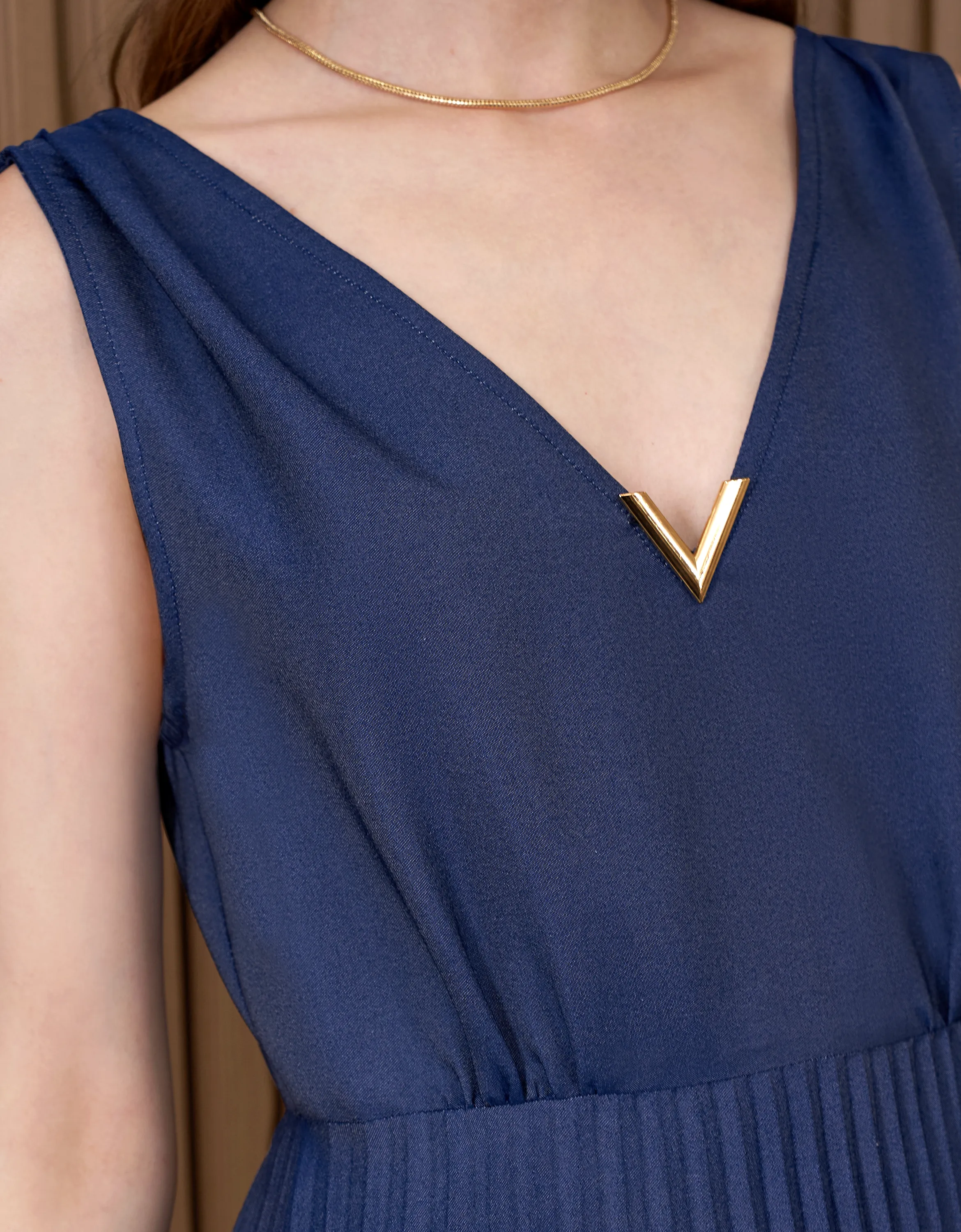 Denim Pleated Dress