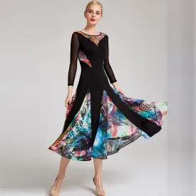 Draped Boat Neck Sheer Sleeve Dress
