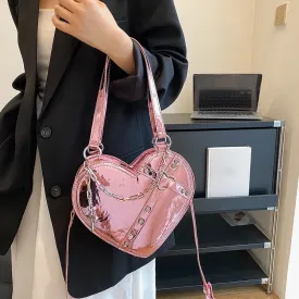 Edgy Holographic Heart Purse