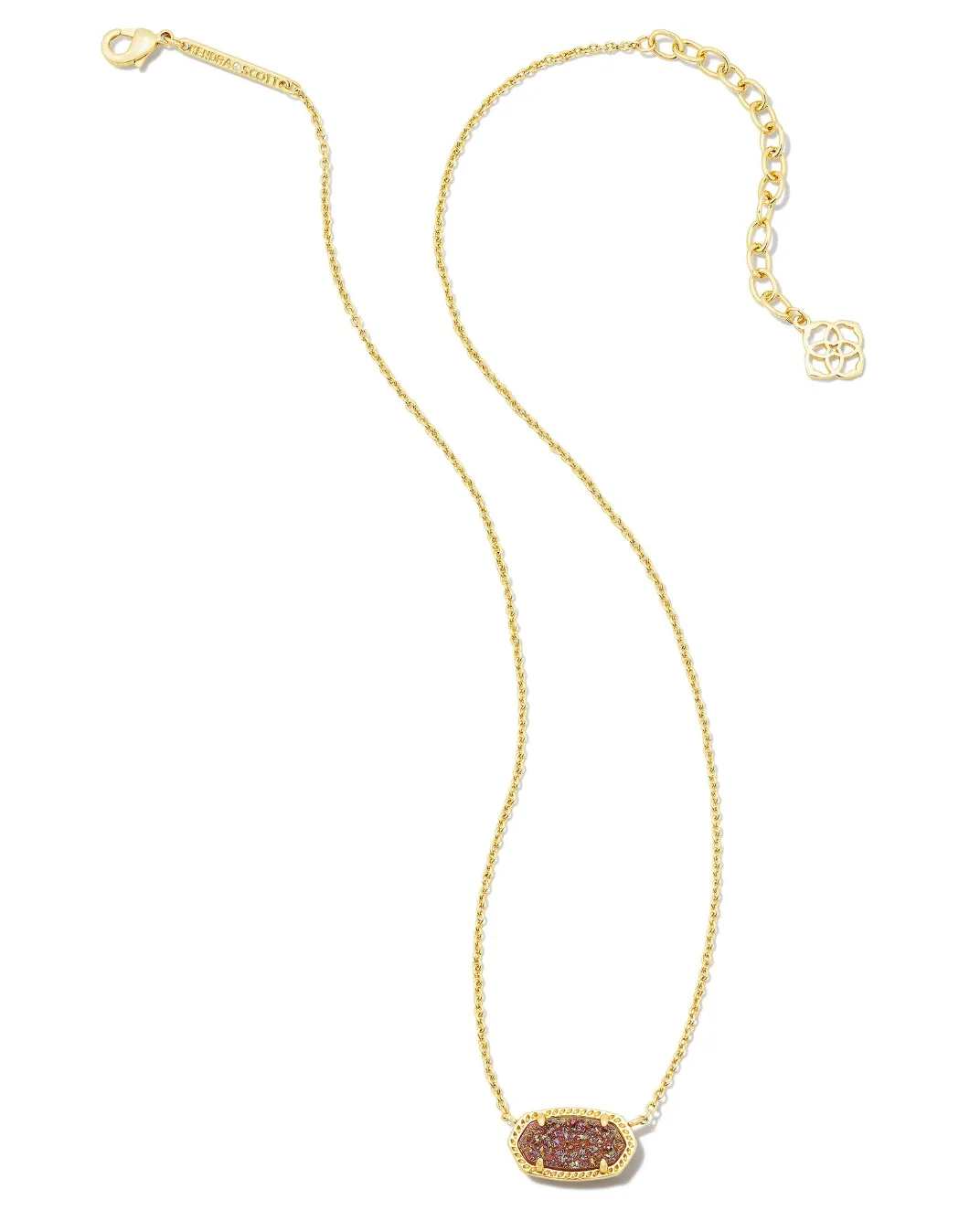 Elisa Pendant Necklace in Gold Spice Drusy