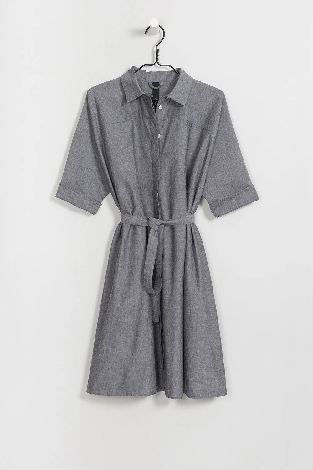 Etched Dress - Navy Chambray