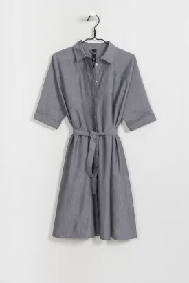 Etched Dress - Navy Chambray