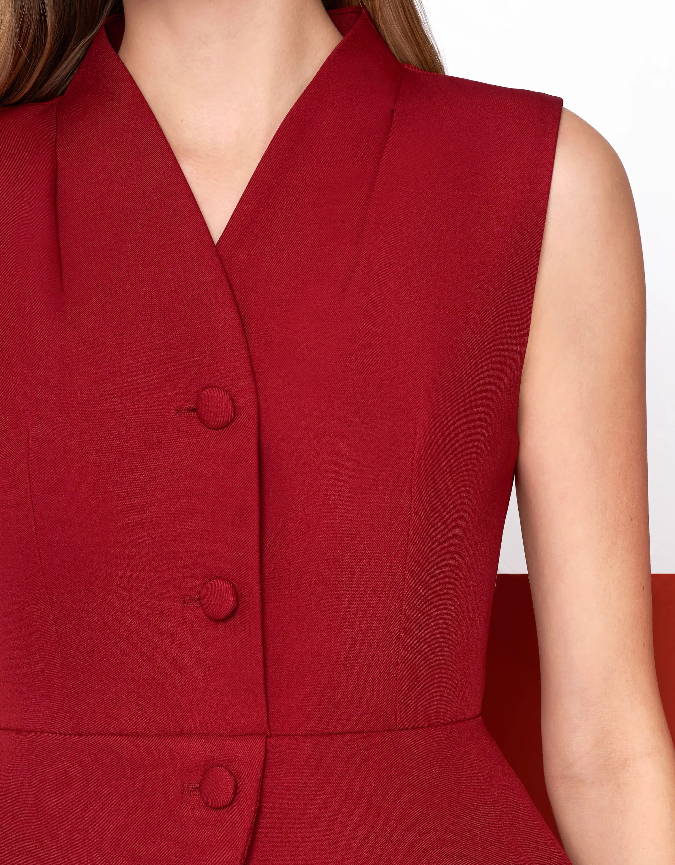 Faux Two-piece Pleated Skirt Suit Dress