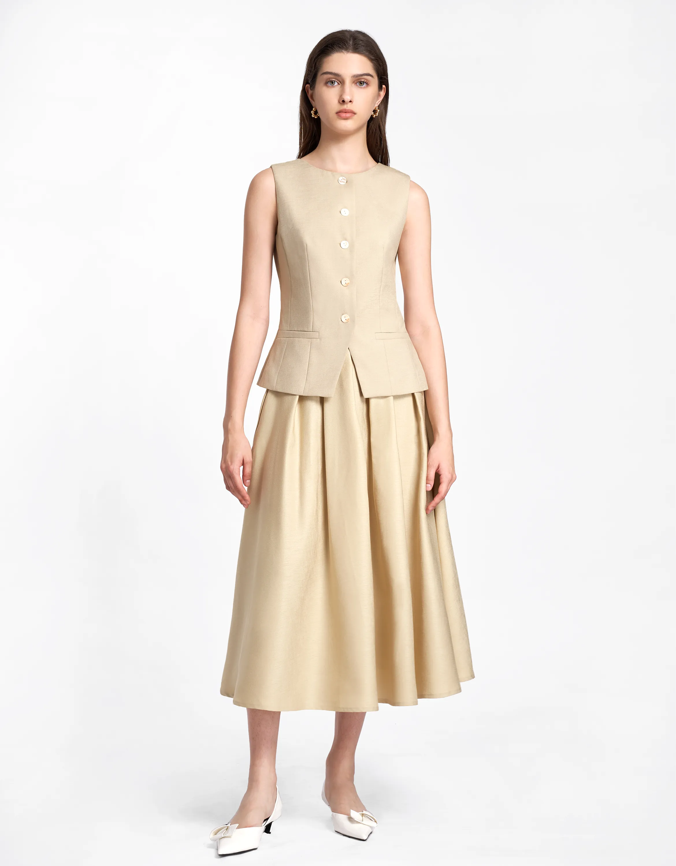 Flared Midi Skirt
