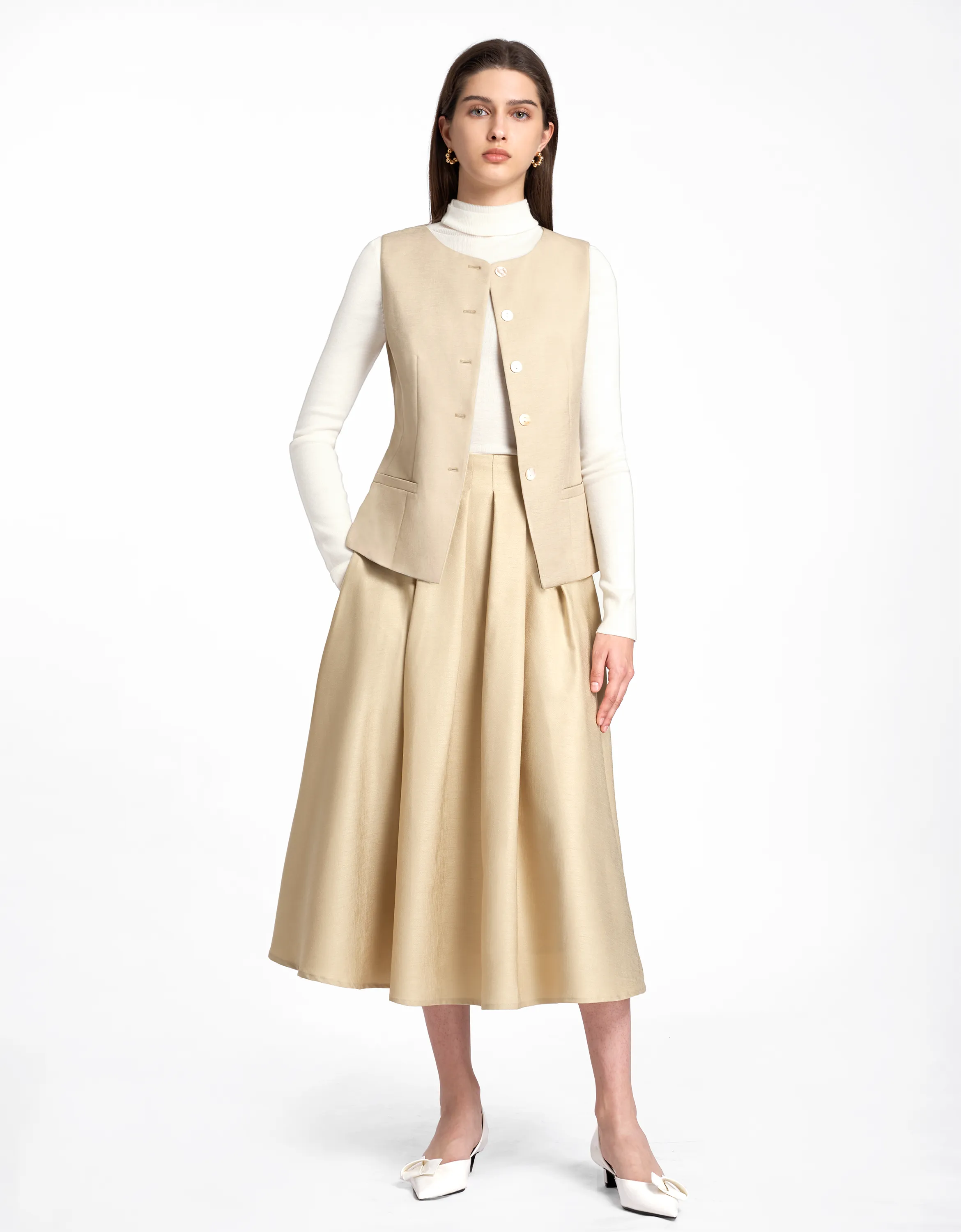 Flared Midi Skirt