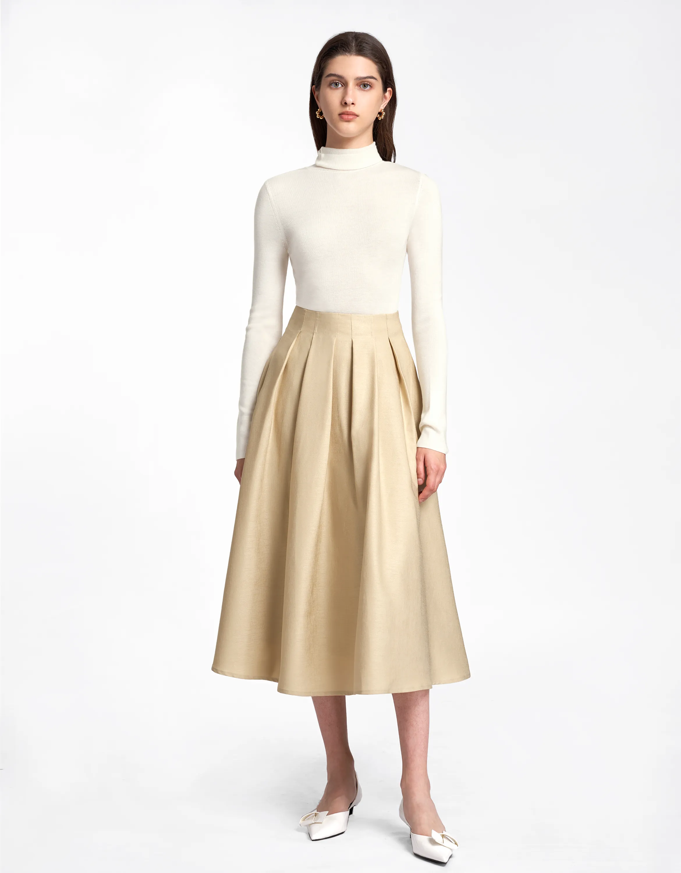Flared Midi Skirt