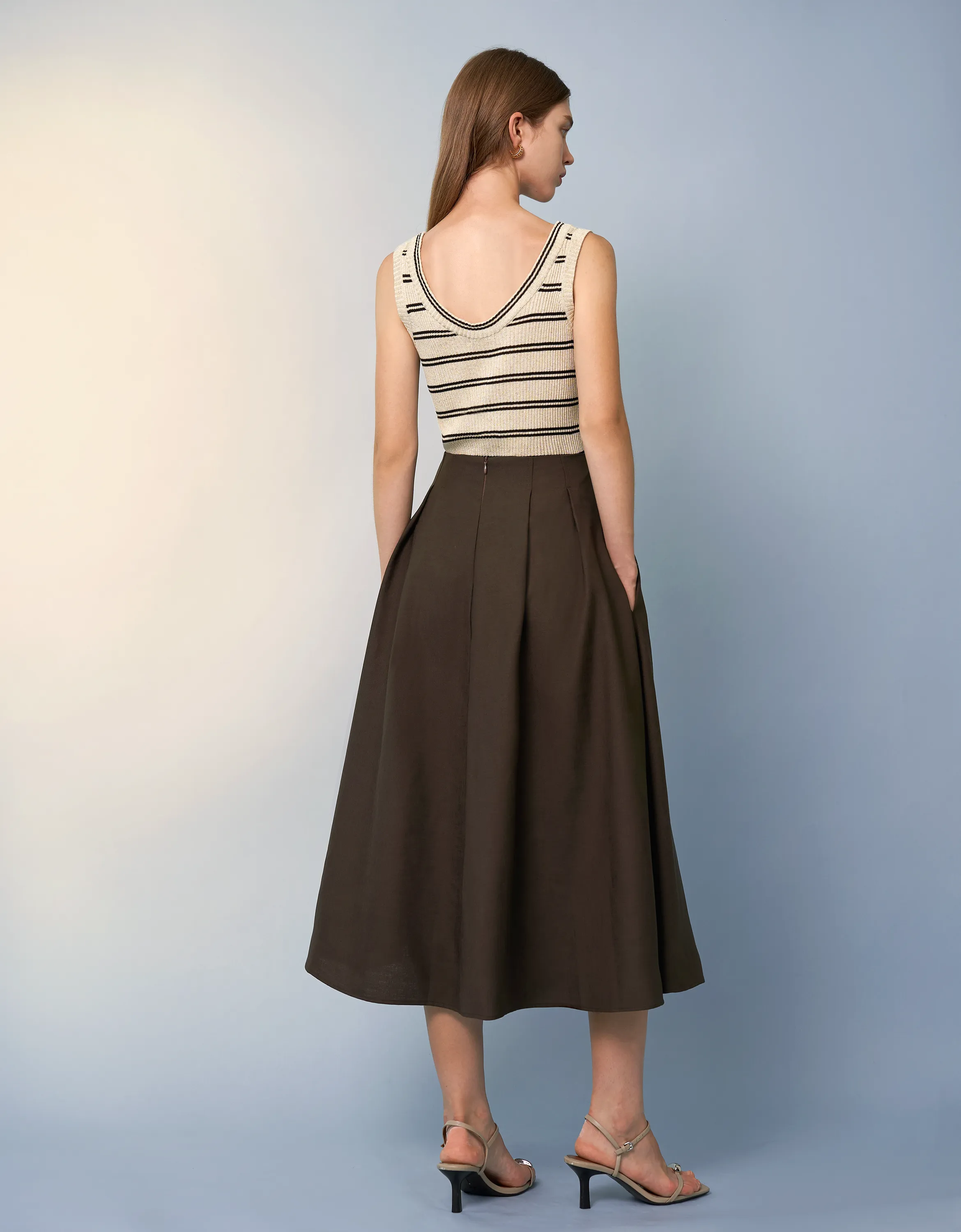 Flared Midi Skirt