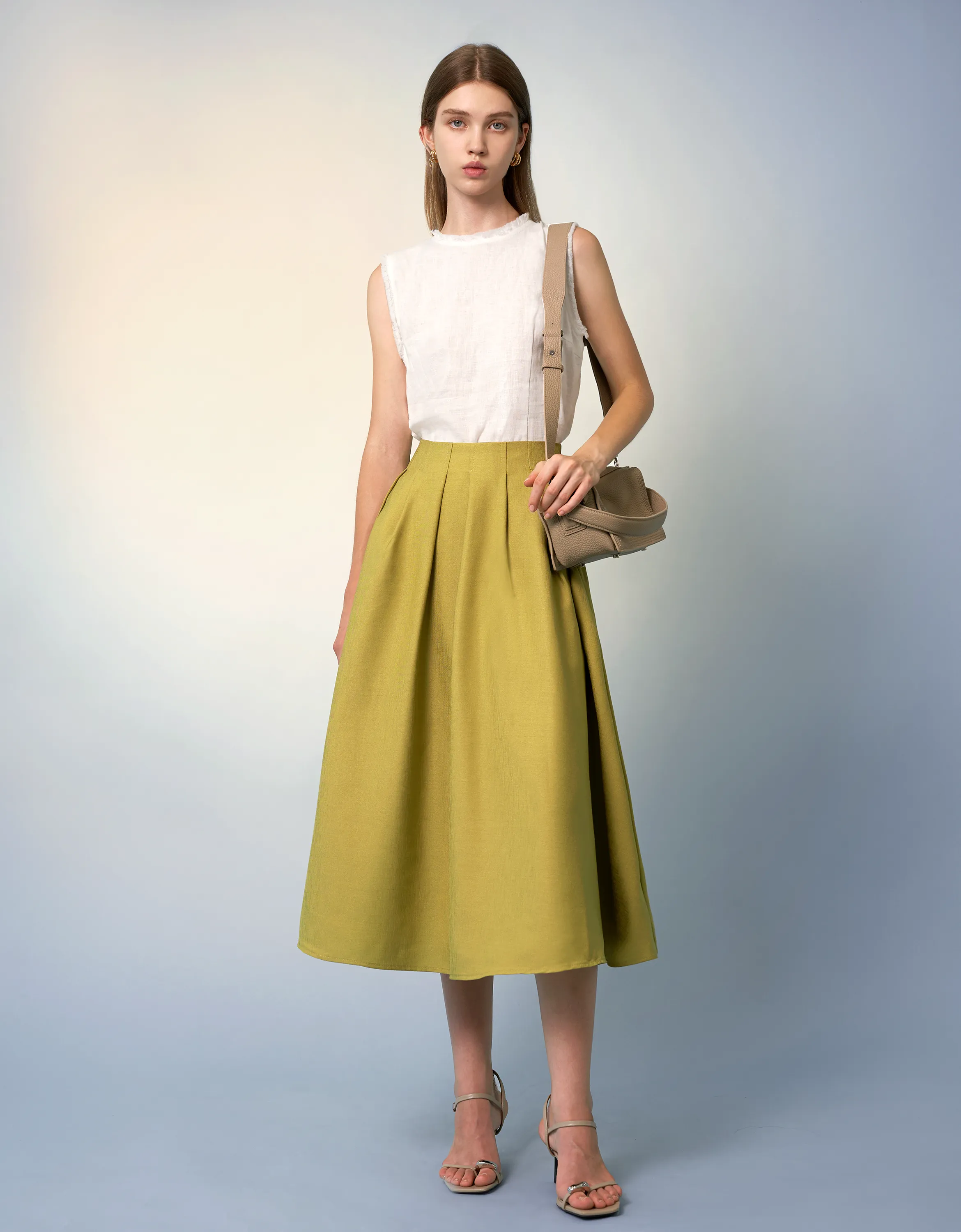 Flared Midi Skirt