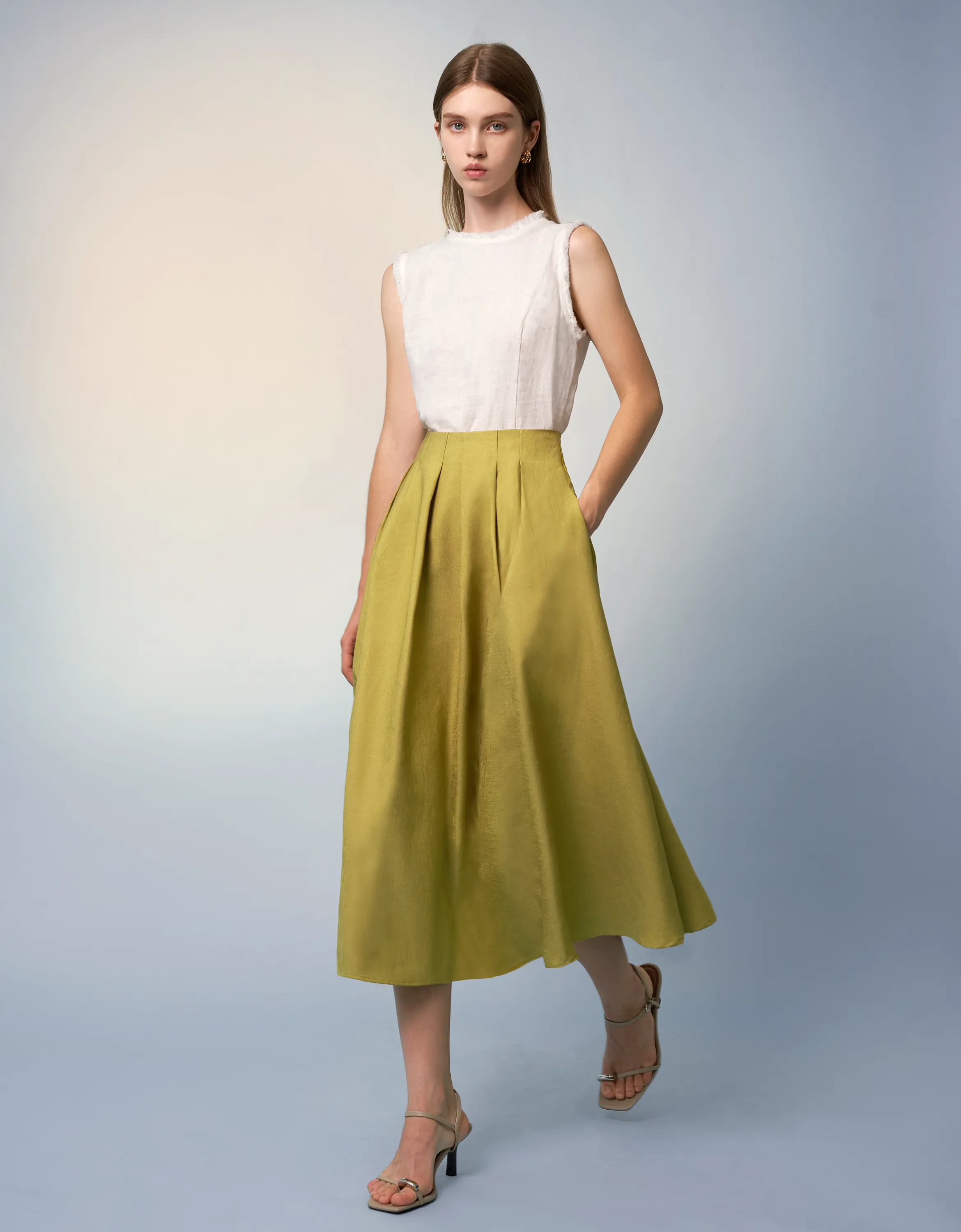 Flared Midi Skirt