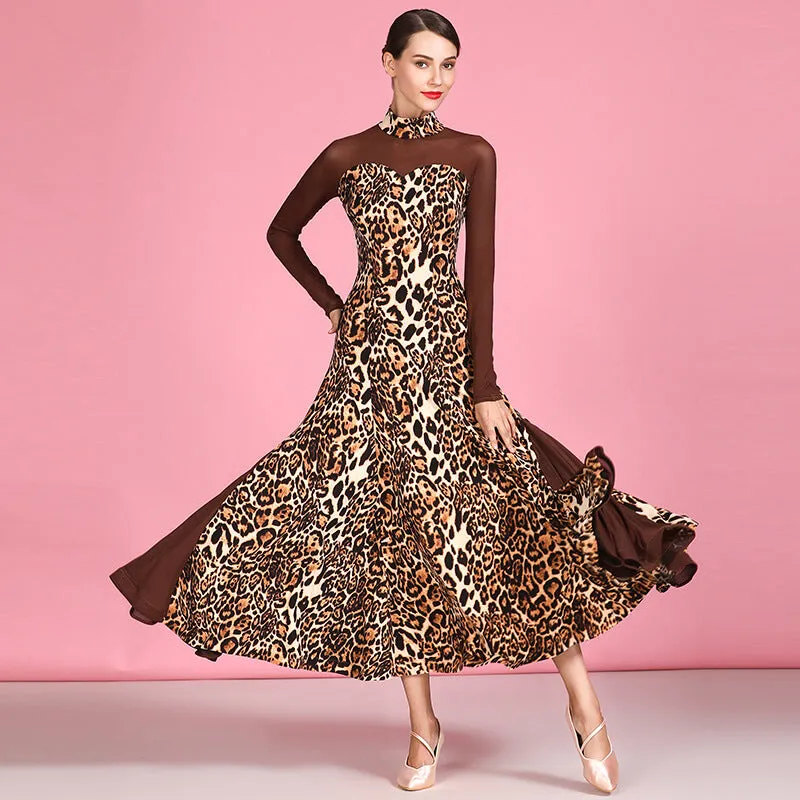 Flared Round Neck Sheer Sleeve Dress