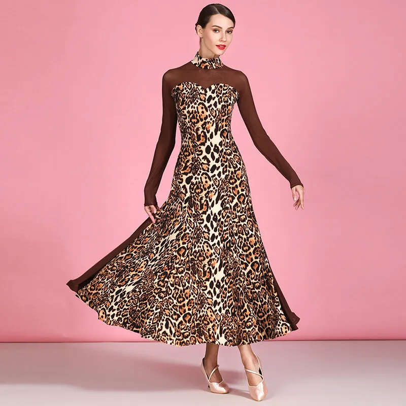Flared Round Neck Sheer Sleeve Dress