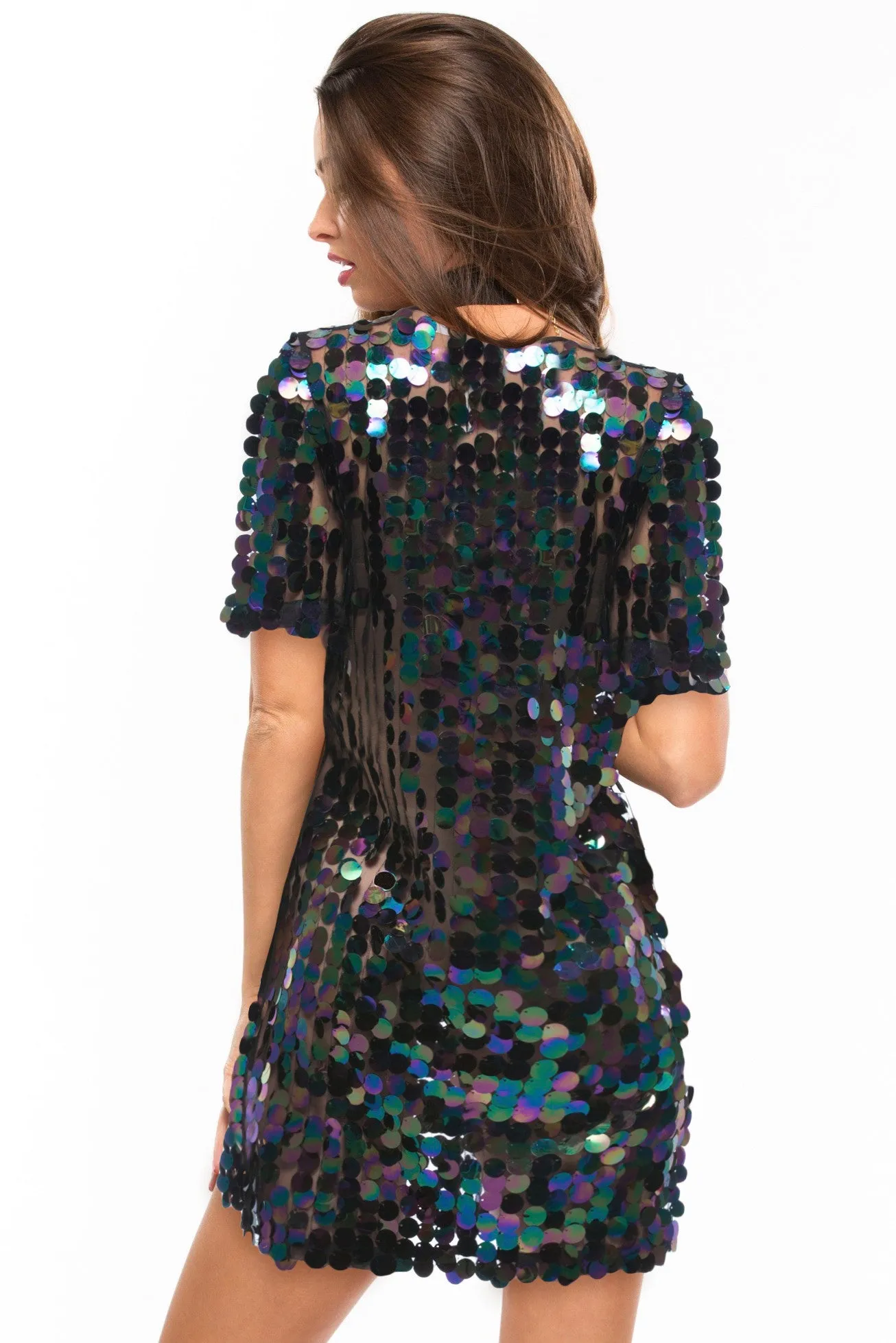 Funky Town Sequin T-Shirt Dress