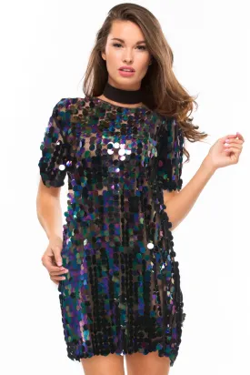 Funky Town Sequin T-Shirt Dress