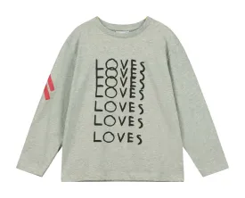 Grey Marl 'LOVES LOVES LOVES' Long Sleeve T-shirt