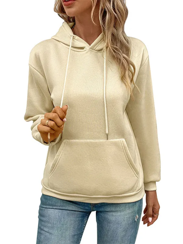 Jami Casual Long Sleeve Solid Color Hooded Sweatshirt