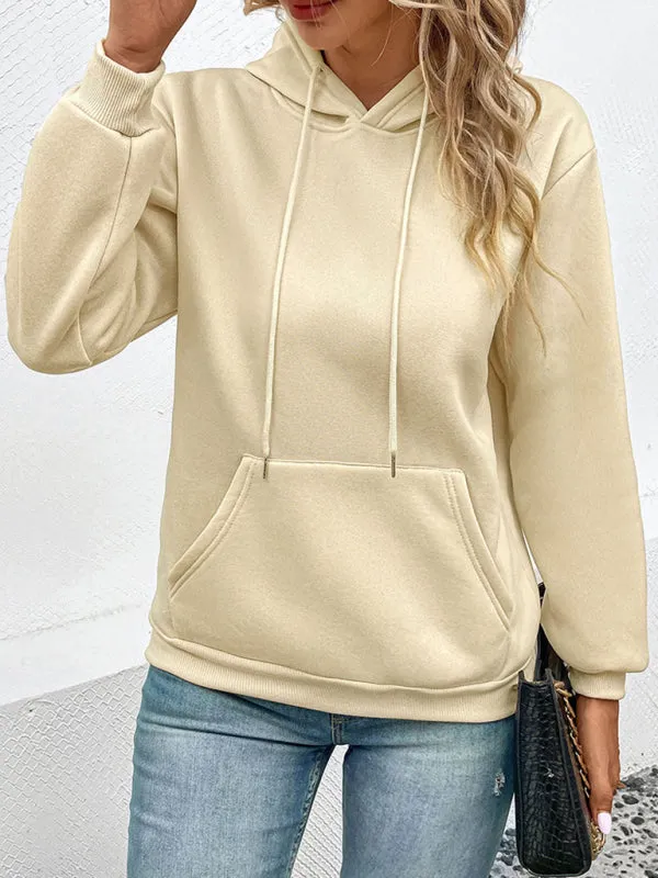 Jami Casual Long Sleeve Solid Color Hooded Sweatshirt