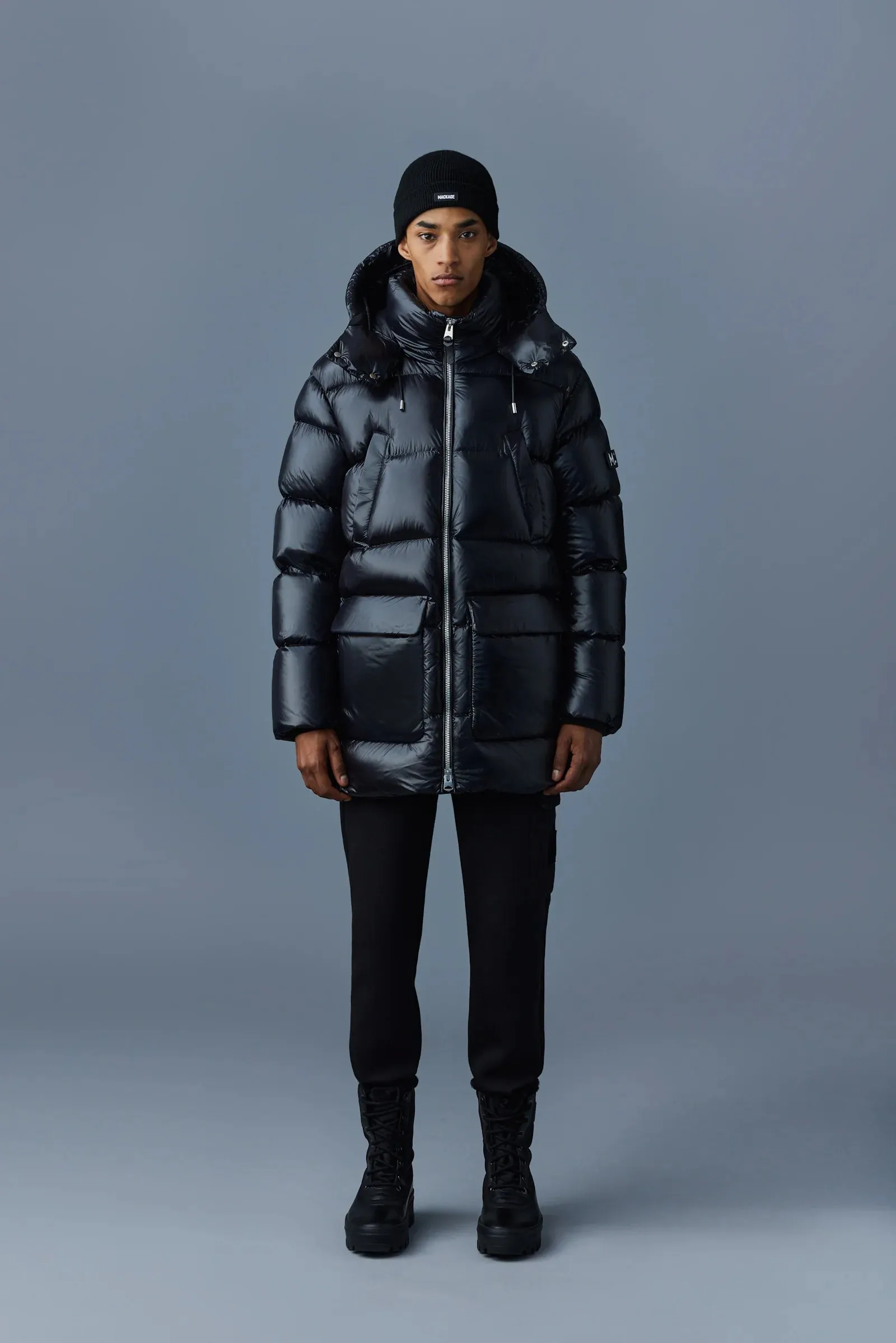 KENDRICK lustrous light down parka with hoodt (Black) - MP0012990001KENDR