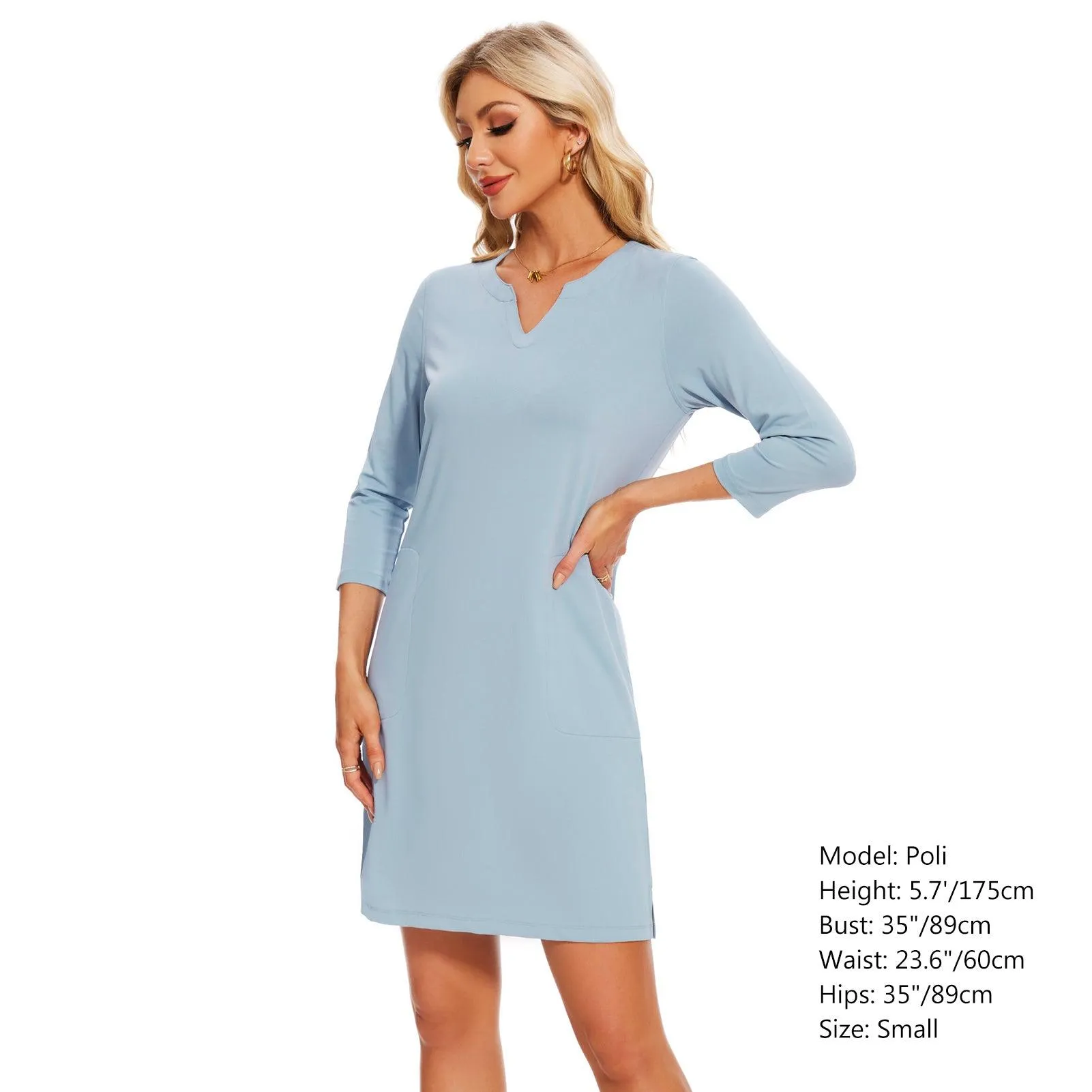 Lightbare Women's UPF 3/4 Sleeve Sun protection Dress LB04W
