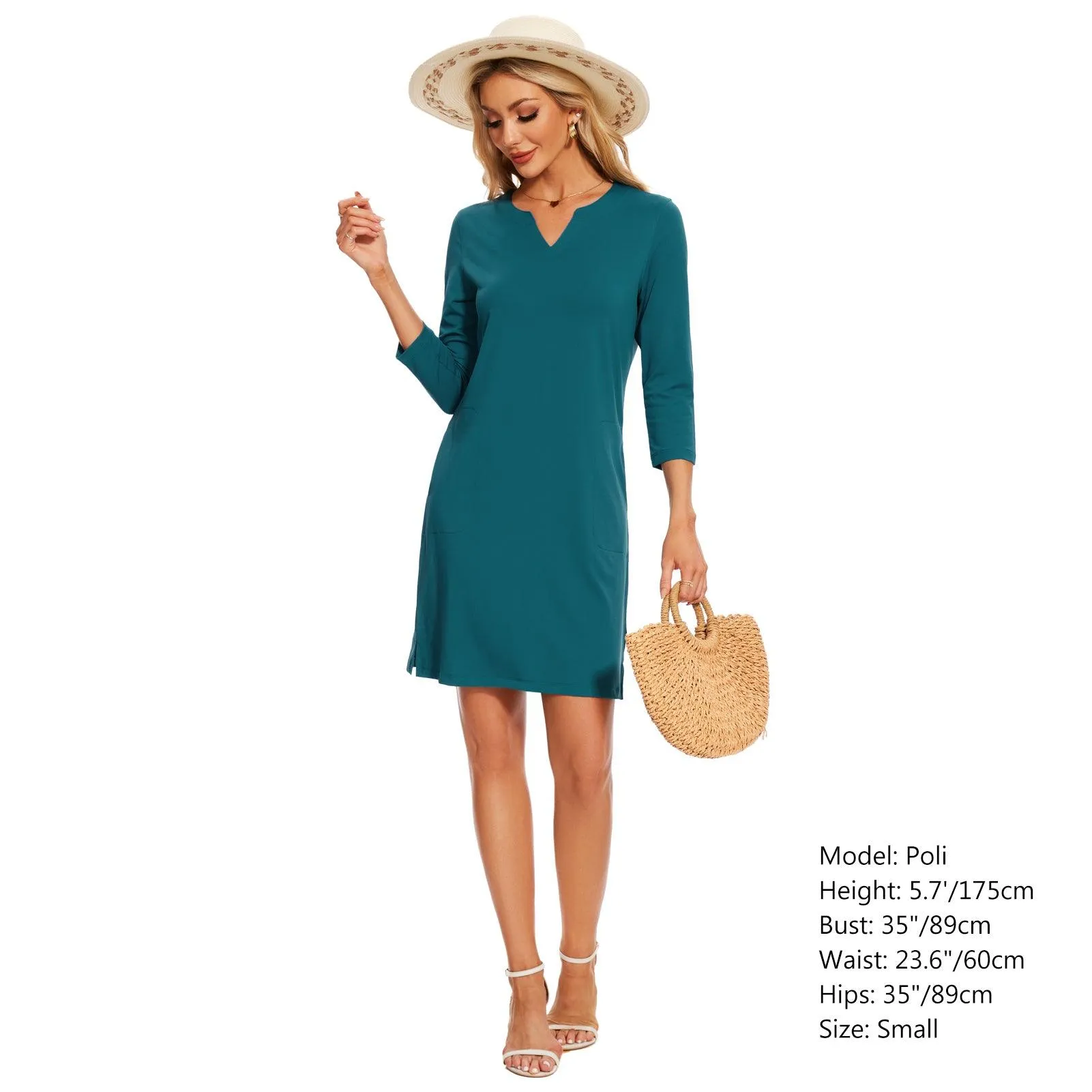 Lightbare Women's UPF 3/4 Sleeve Sun protection Dress LB04W