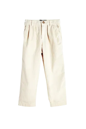 LUCY Ecru Cord - Loose Fit Cropped Jeans
