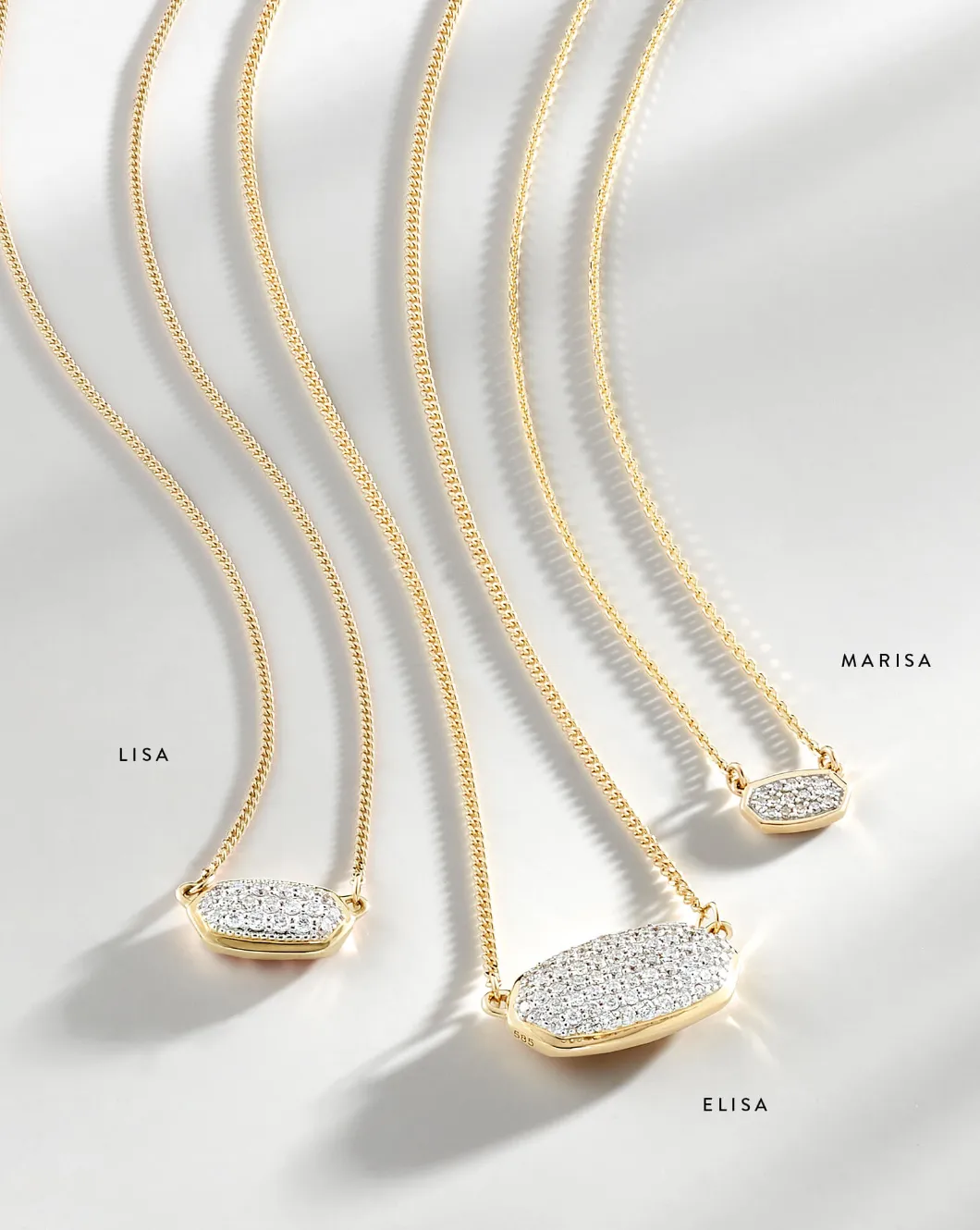Marisa Pendant Necklace in 14K Rose Gold White Diamond