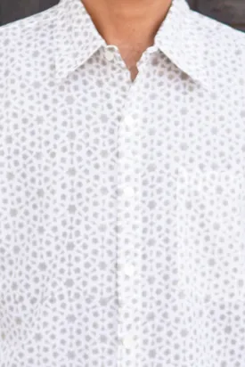 Men's cotton bock print shirt. Men's cotton beach shirt. Summer shirt for men.