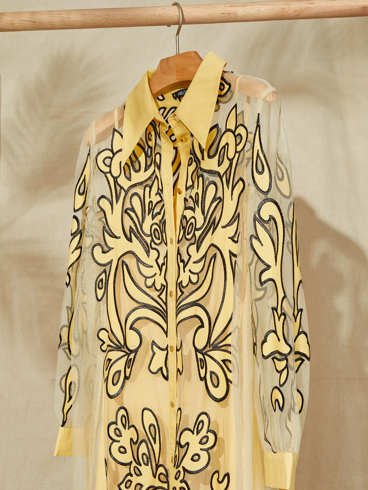 Midi Applique Shirtdress - Sheer Woven