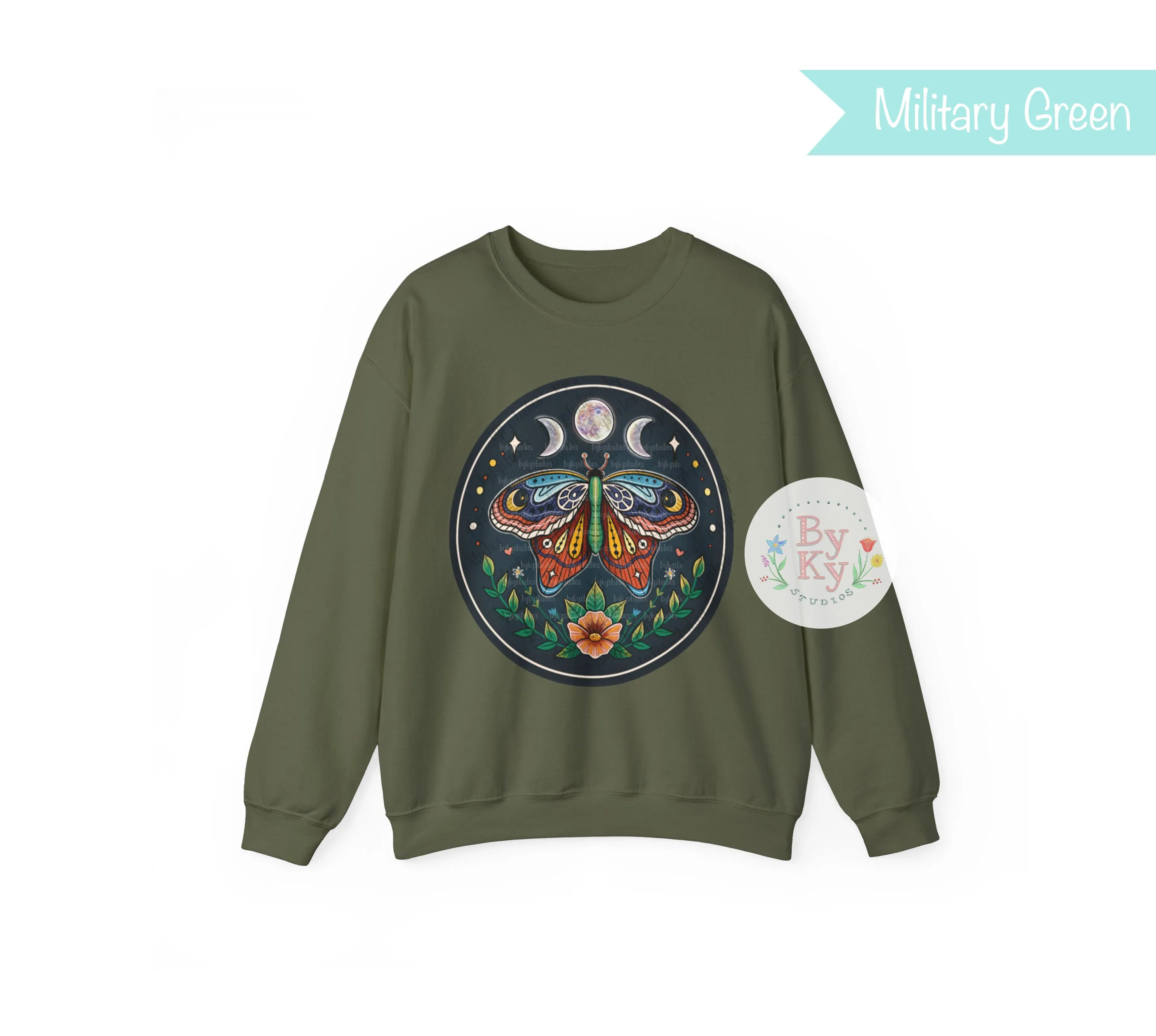 Moon Moth Unisex Heavy Crewneck Sweatshirt