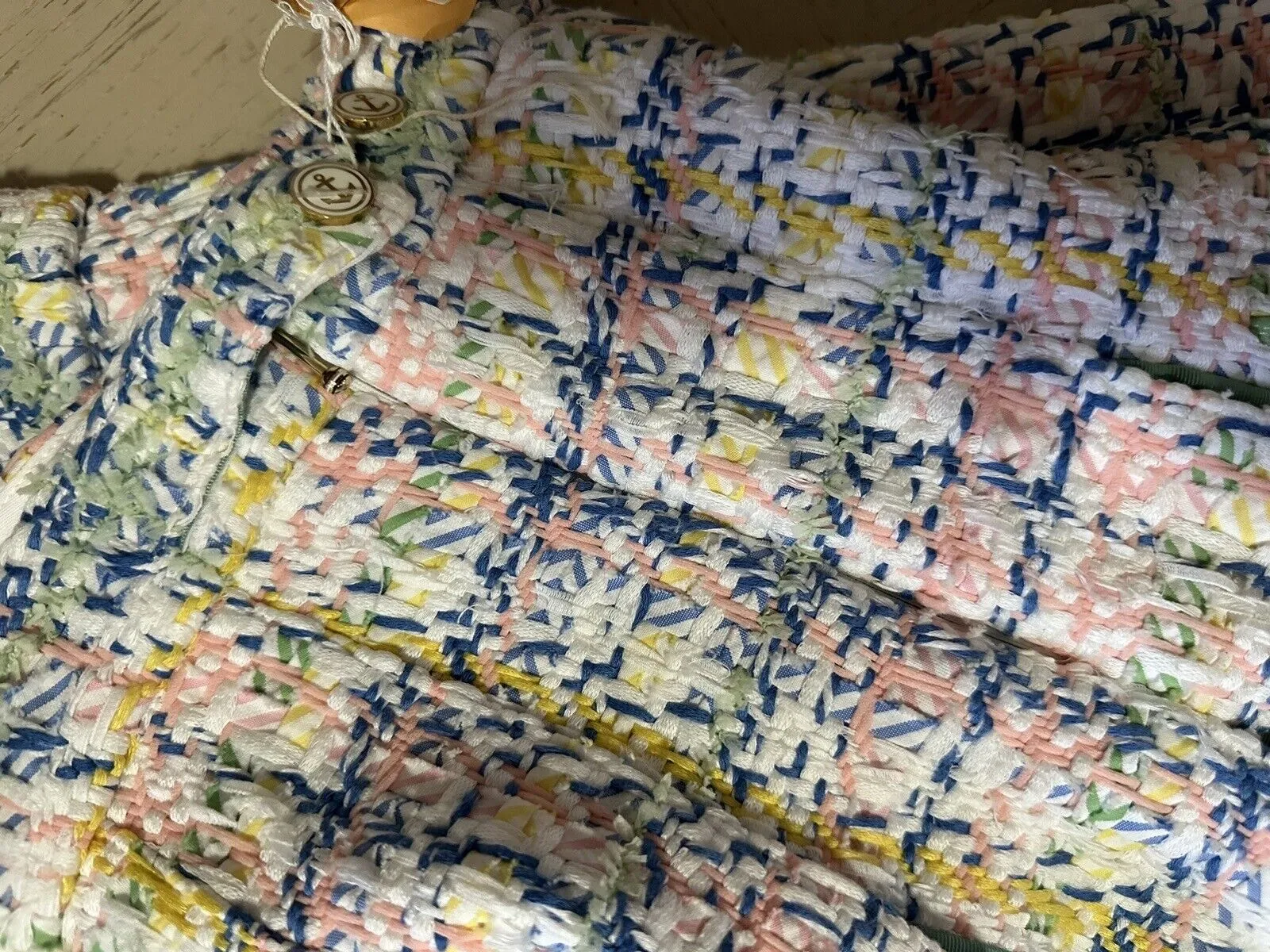 New $3200 Thom Brown Seasonal Pleated Tweed Midi Skirt White/Multi 40/6 Italy