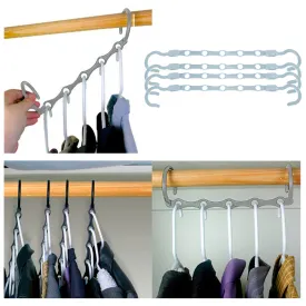 New Lot 4 Space Saver Wonder Magic Clothes Hangers Closet Organizer Hooks Stand