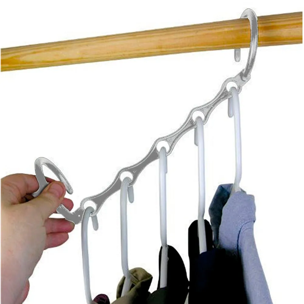 New Lot 4 Space Saver Wonder Magic Clothes Hangers Closet Organizer Hooks Stand