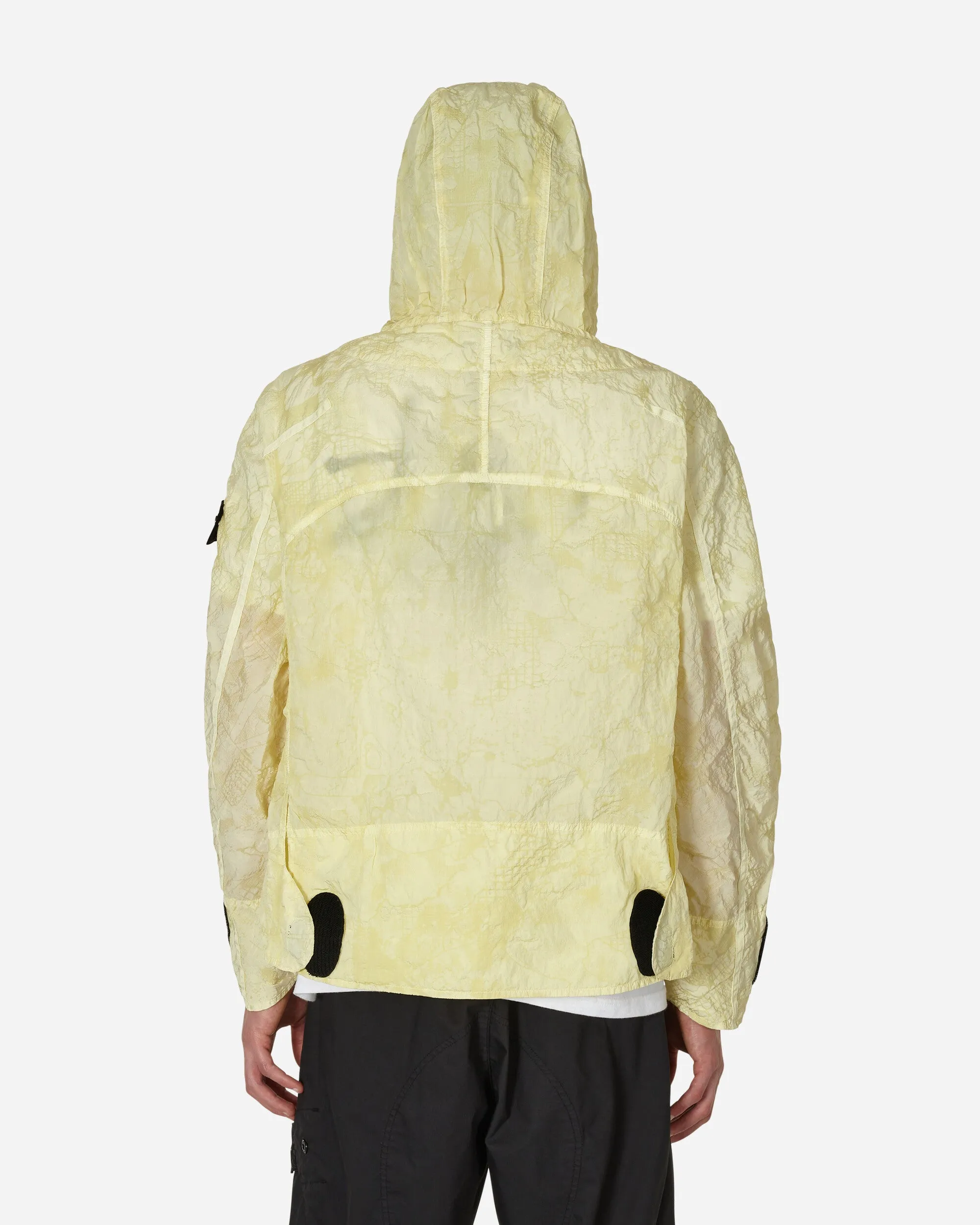 Nylon Metal Waffle Print Effect Short Parka Beige