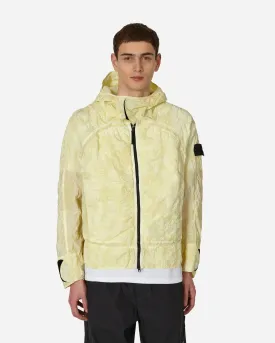 Nylon Metal Waffle Print Effect Short Parka Beige